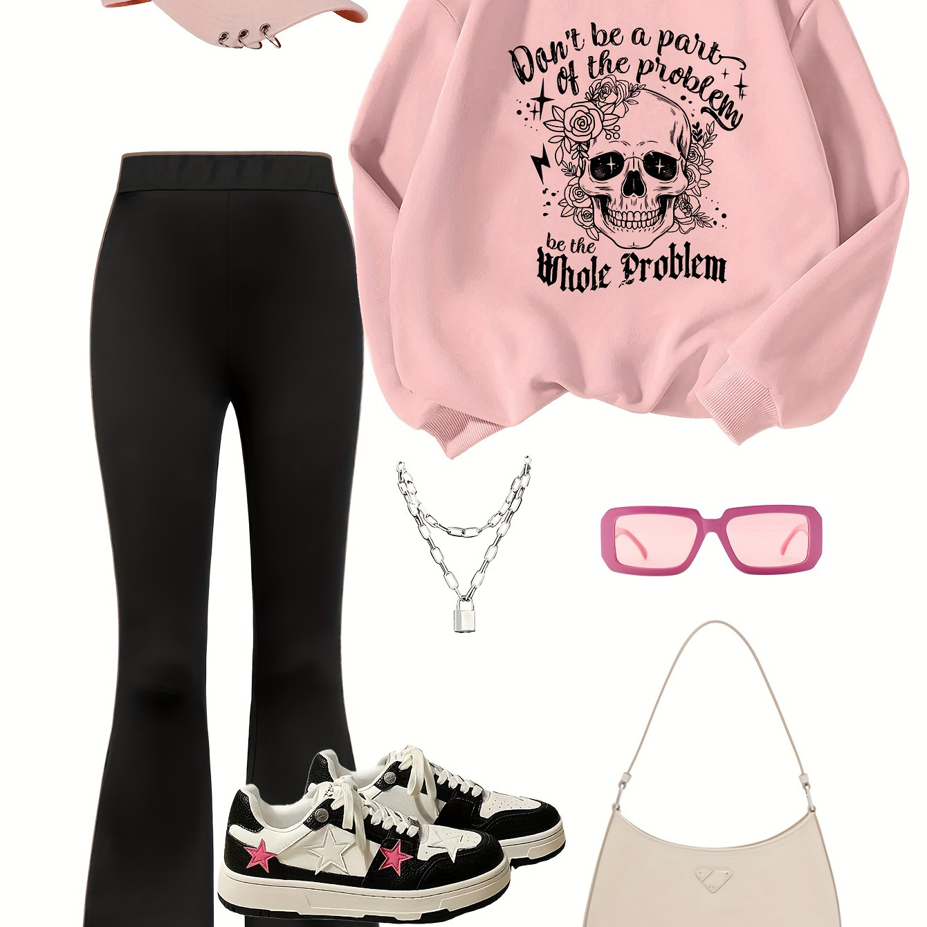 

' Fall Set: Letter Long Sweatshirt & Pants - Washable, , For