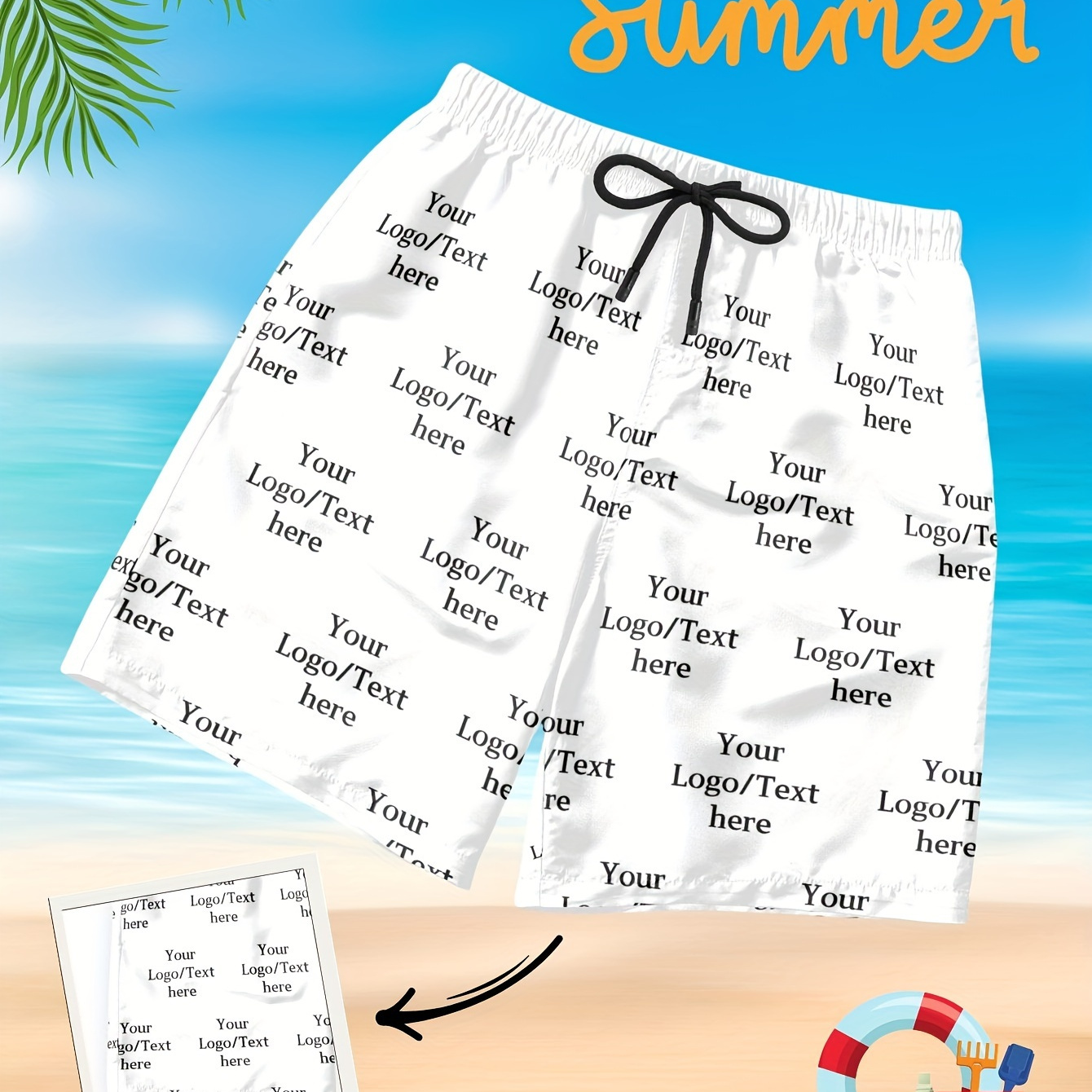 

Novel And Stylish Customized Shorts With Personalized Logo/text Print Board Shorts For Summer Street Wear, Shorts As Gifts