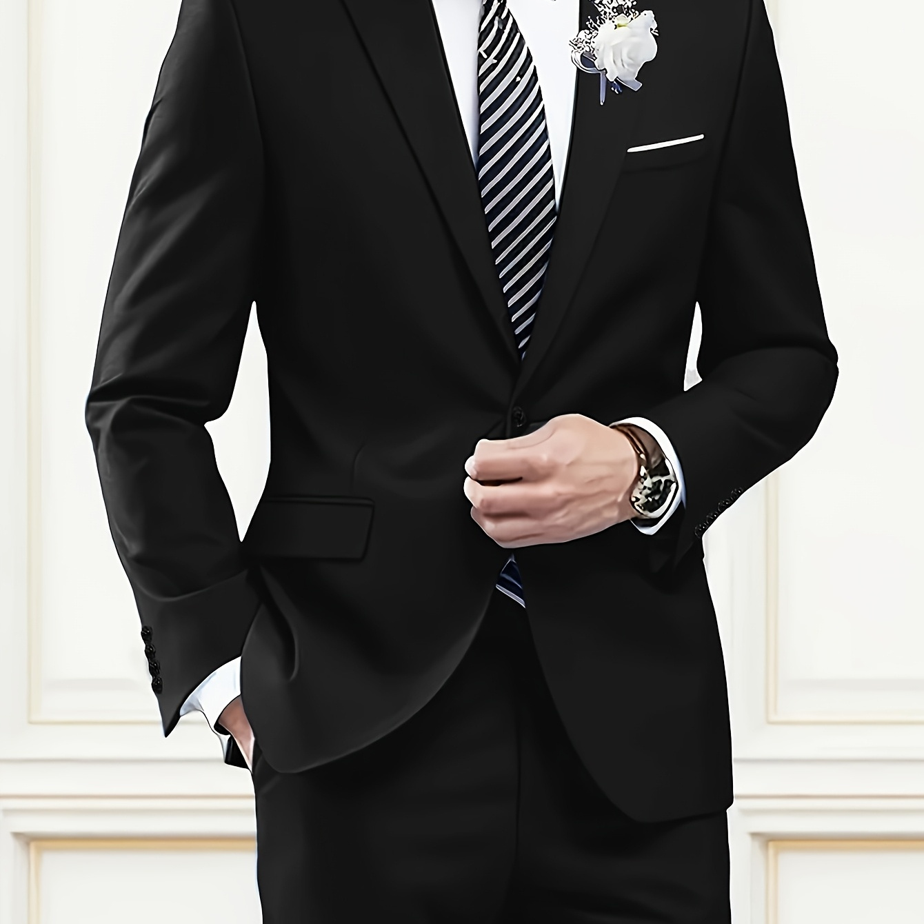 

Men's Casual Business Professional Suit Two-piece Suit With Unopened Pockets For Valentine's Day And Wedding