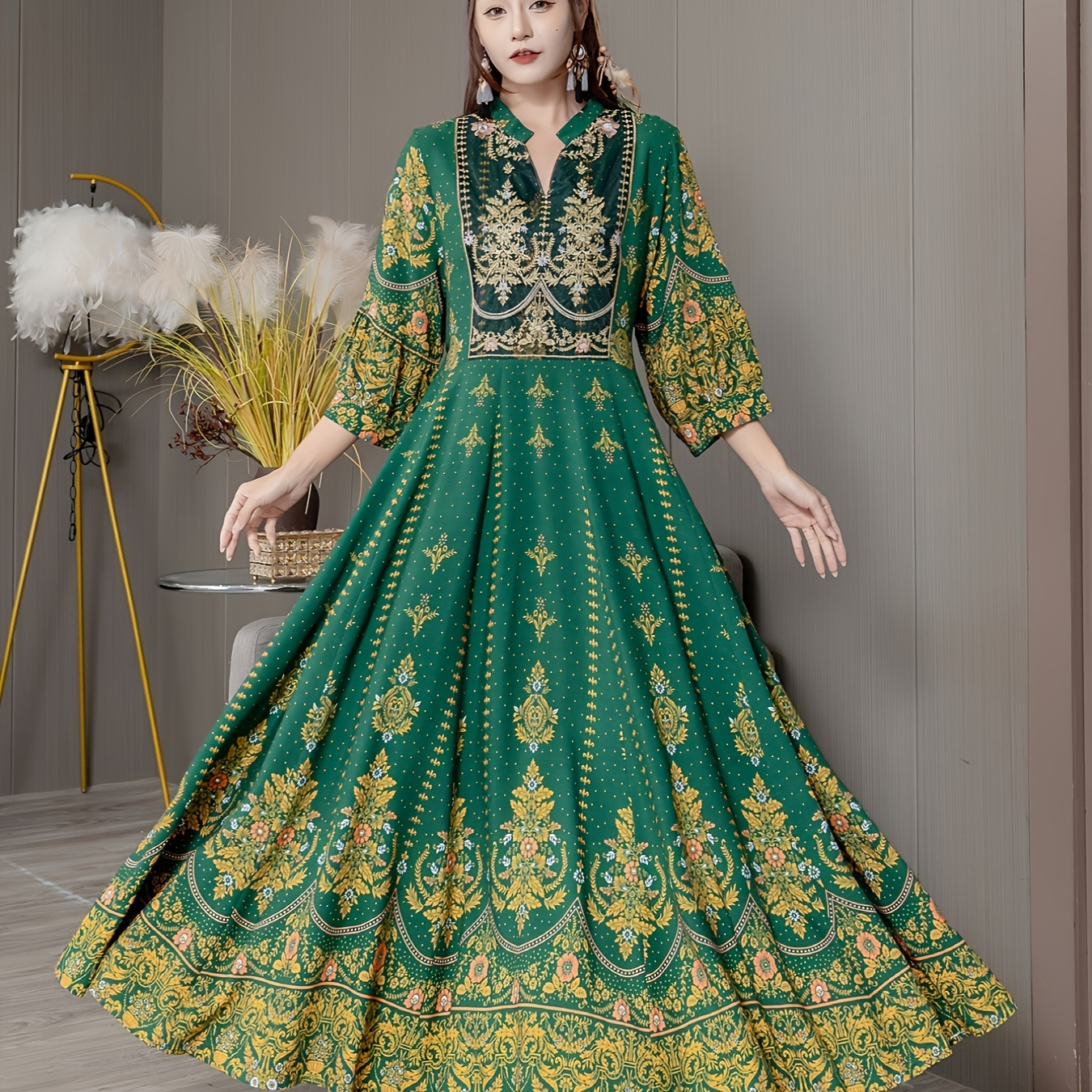 brown embroidered rose dress temu Ucille White Embroidered Chiffon Maxi Dress (Archive Sale) main image 1