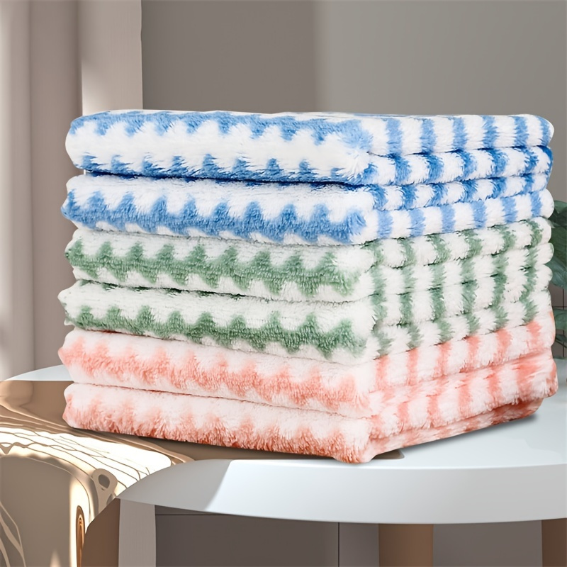 Striped Dish Towels Double Sided Super Absorbent Square Dish - Temu