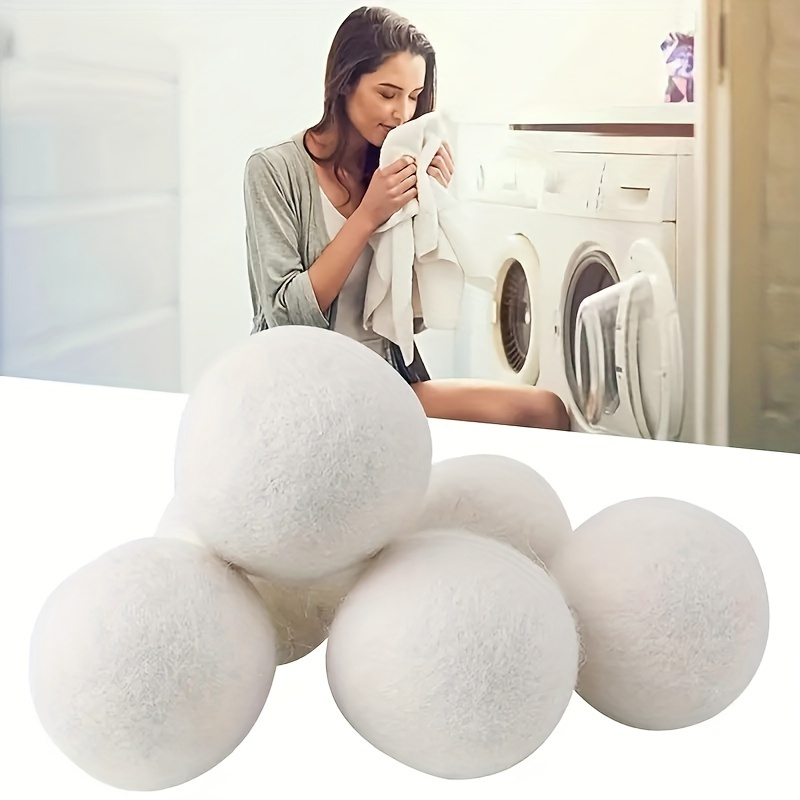 2pcs Reusable Dryer Balls: Anti-Static, Moisture-Proof & Absorbent - Perfect Laundry Supplies!