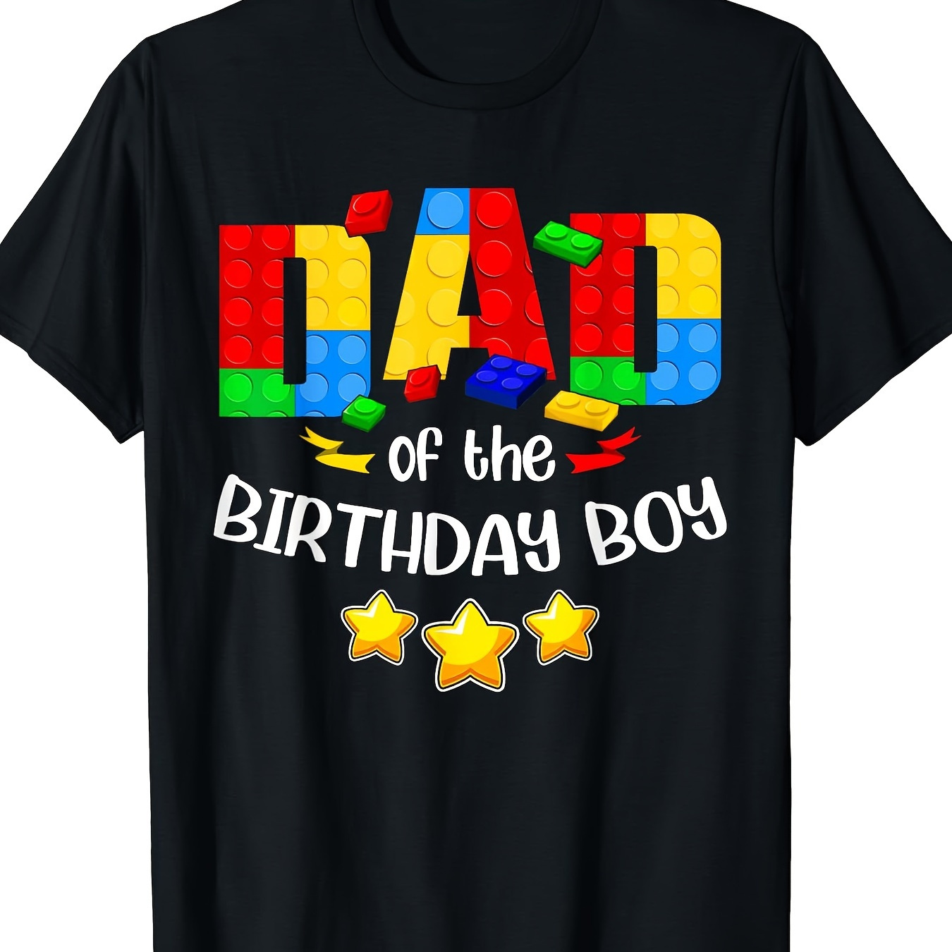 

Tops Men Men Clothing Ropa Mujer Dad Of The Birthday Boy Toys Brick Builder T-shirt Funny T Shirts Gothic 220g