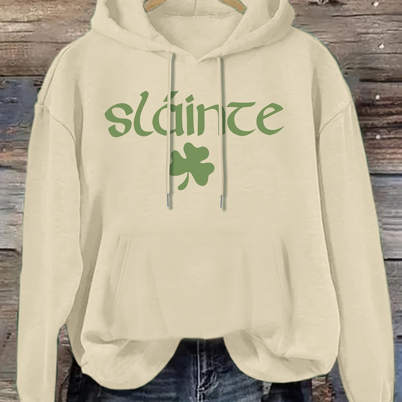 

St. Patrick's Day Hoodie, Drawstring Casual Hooded Sweatshirt For Winter & Fall, Women's Clothing