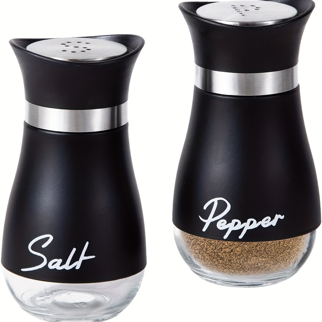 

2 Pcs Salt & Pepper Shakers Set, Refillable Salt Pepper With Stainless Steel Lid Container Spice Shakers Bottle For Home Kitchen, Restaurant, Picnic 3.4oz, Kitchen Accessories