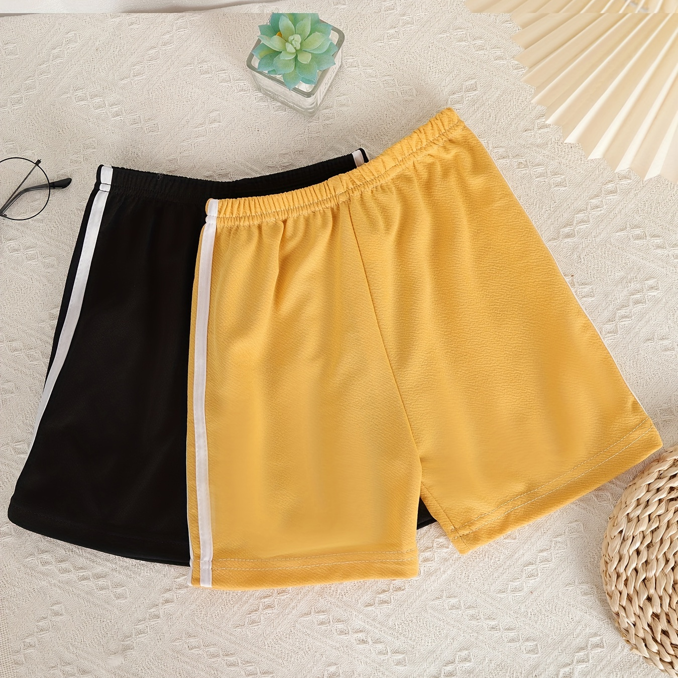 

2pcs/ 3pcs Boys Shorts Comfortable Breathable For Vacation Beach Kids Summer Clothes, Suitable For For 5-9y