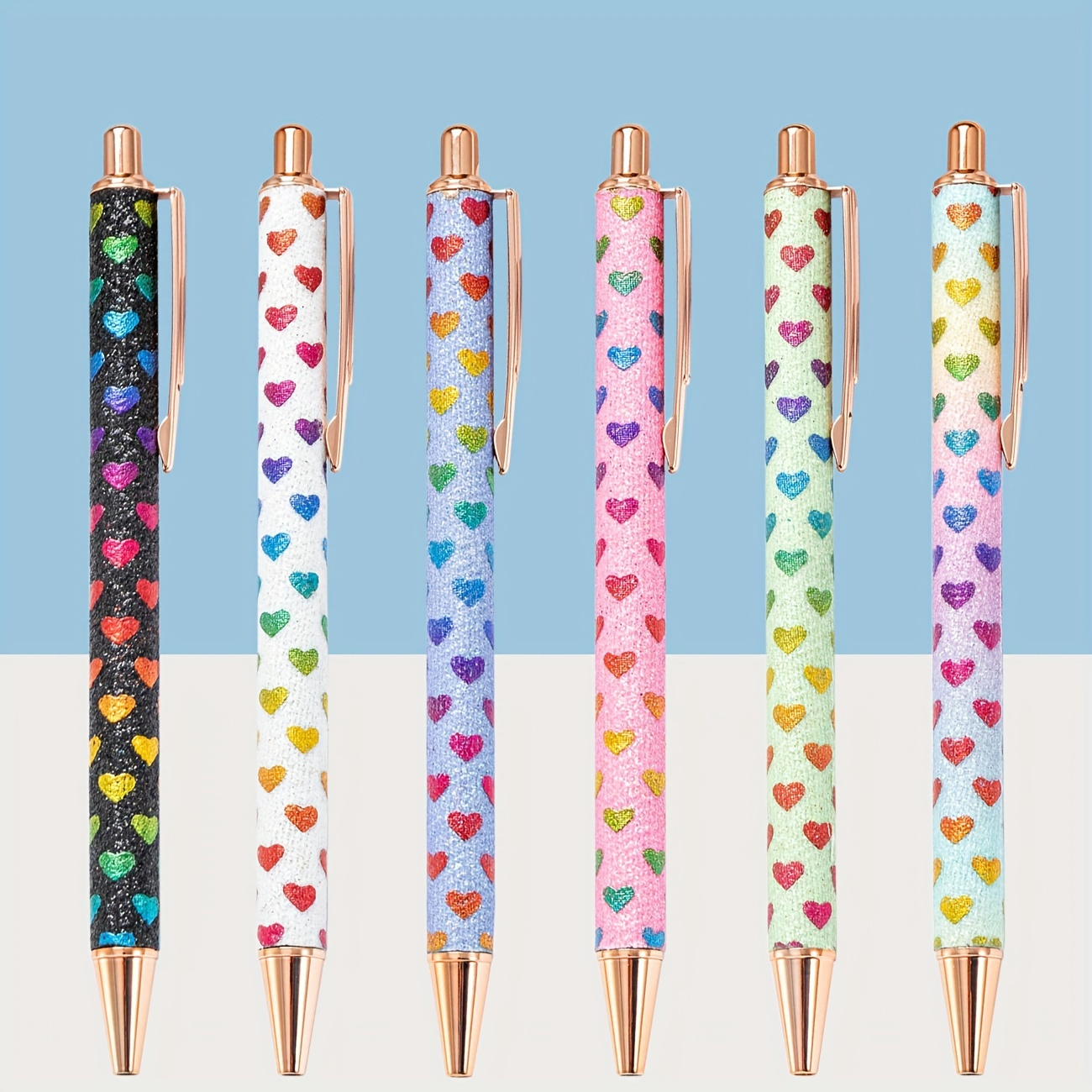 

1pc Stylo à Bille Rétractable Lèvres Mignonnes Cœur Mariage Rose Doré Papeterie Métallique pour École Bureau