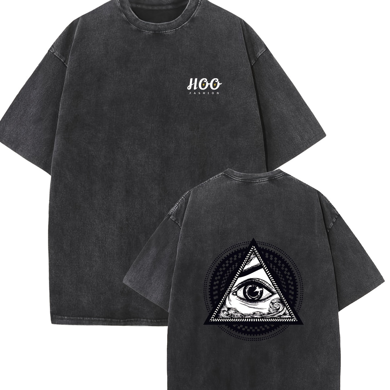 

eye " Print Oversized Cotton Solid Drop Shoulder T Shirts Formen Vintage Streetwear Basic Tees Baggy Hip Hop Unisex Tops Acid Wash Tshirt