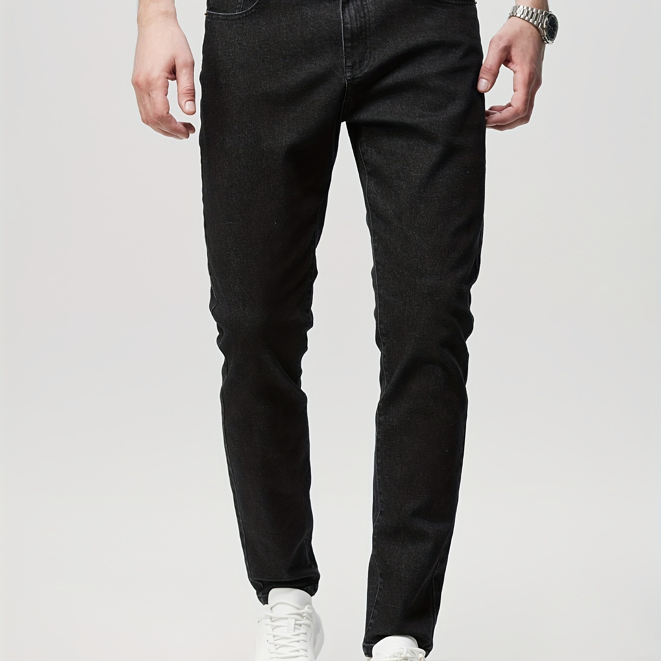 

Men's Casual All Match Skinny Jeans, Chic Street Style Stretch Jeans