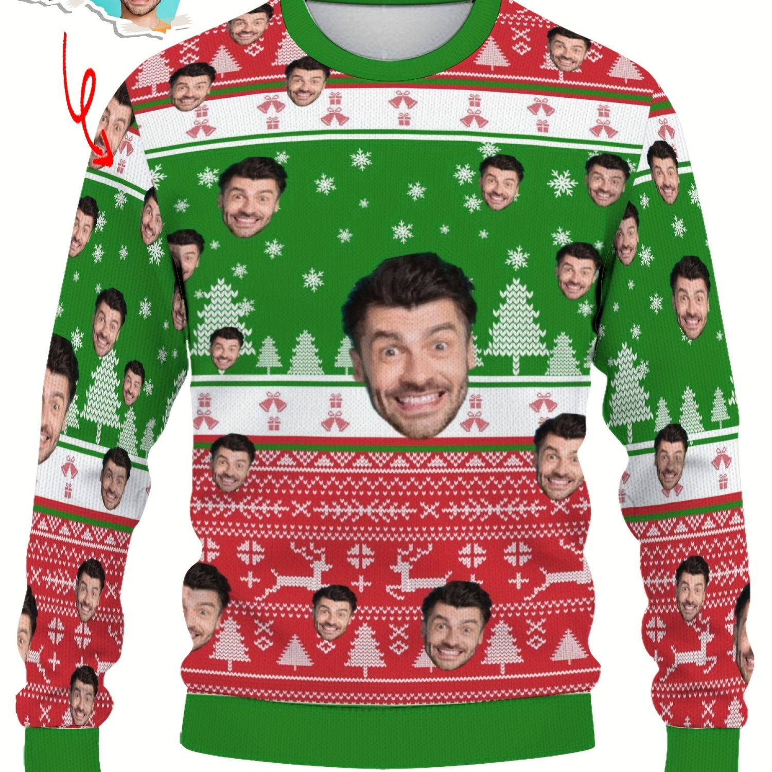 

Men's Christmas Sweater - Casual Crew Neck With Print, Long Sleeve Pullover For Indoor/outdoor Wear, Gift, Ekhuang, Fashion