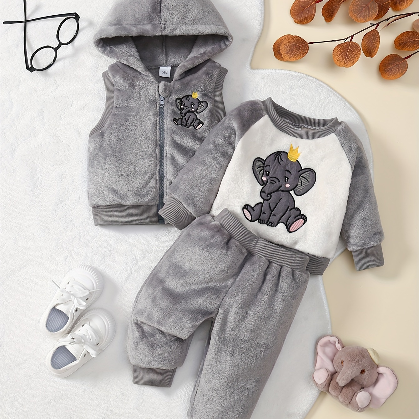 

Infant Boys' 3- Set Embroidery - Polyester Hooded , Long Sleeve Sweatshirt, And Pants Rib- For Fall/ - 100% Polyester Fleece , For