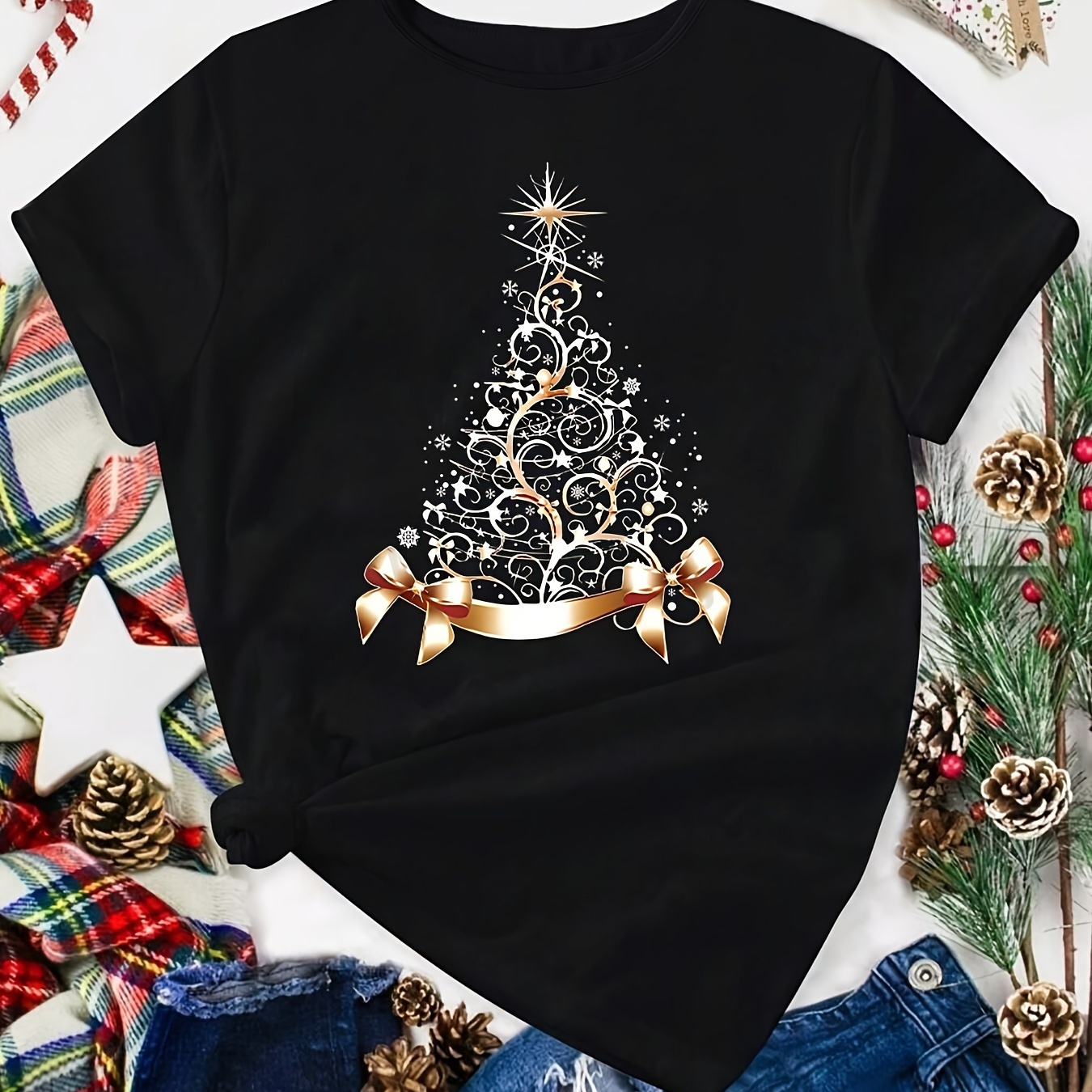 

[customer ] , Women's Christmas T- - & Polyester, , Top