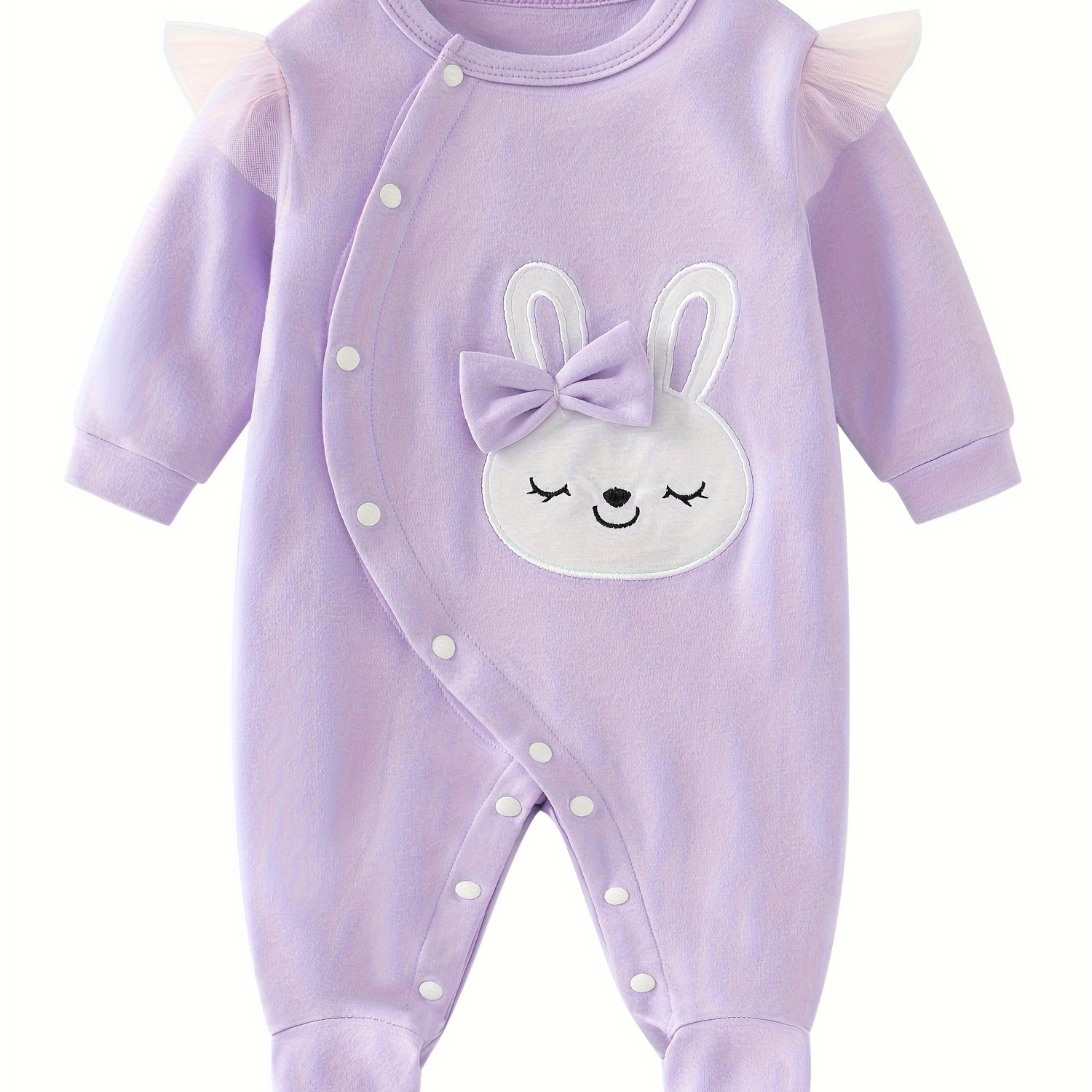 

's Bowknot Rabbit Embroidered Footed Bodysuit, Long Sleeve , Toddler & Infant 's Clothing