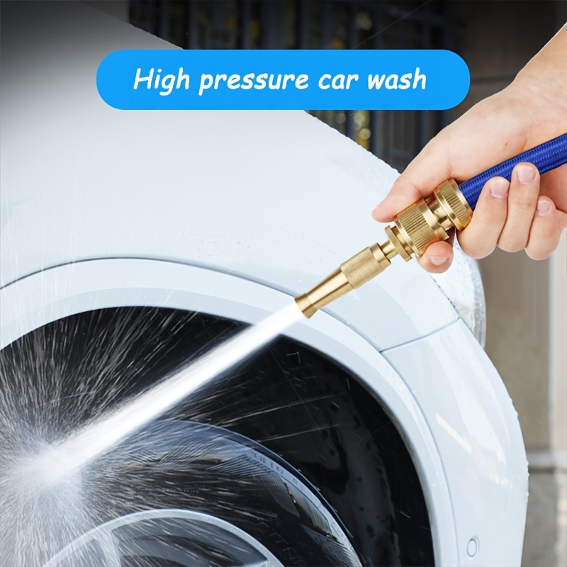 

1pc High-pressure Brass Adjustable Hose Nozzle: Perfect For Car Washing, Garden Watering & More!