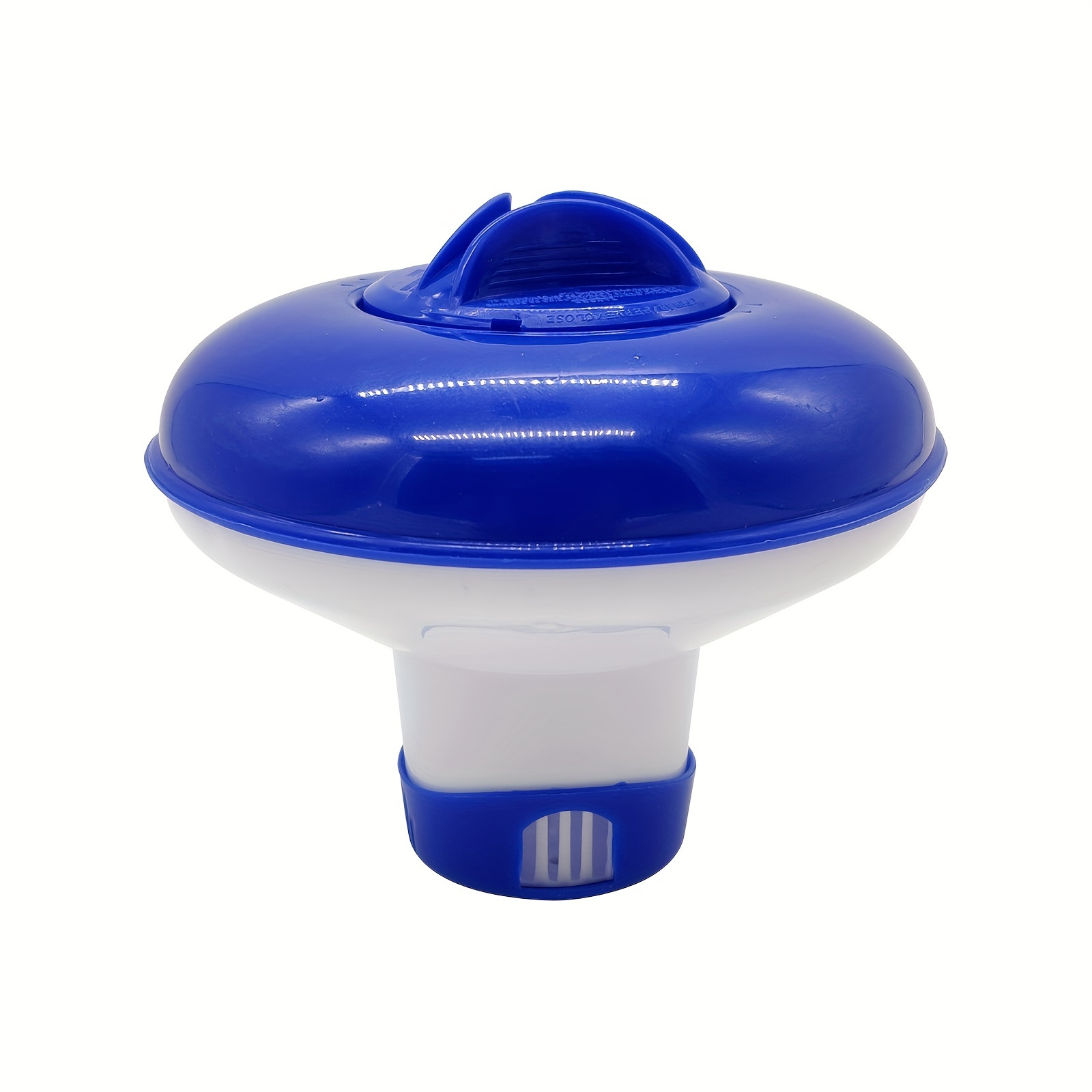 

1pc 5 Inch Retractable Blue And White Floating Swimming Pool Chlorine Dispenser Vacuum Brush Cleaning Tool