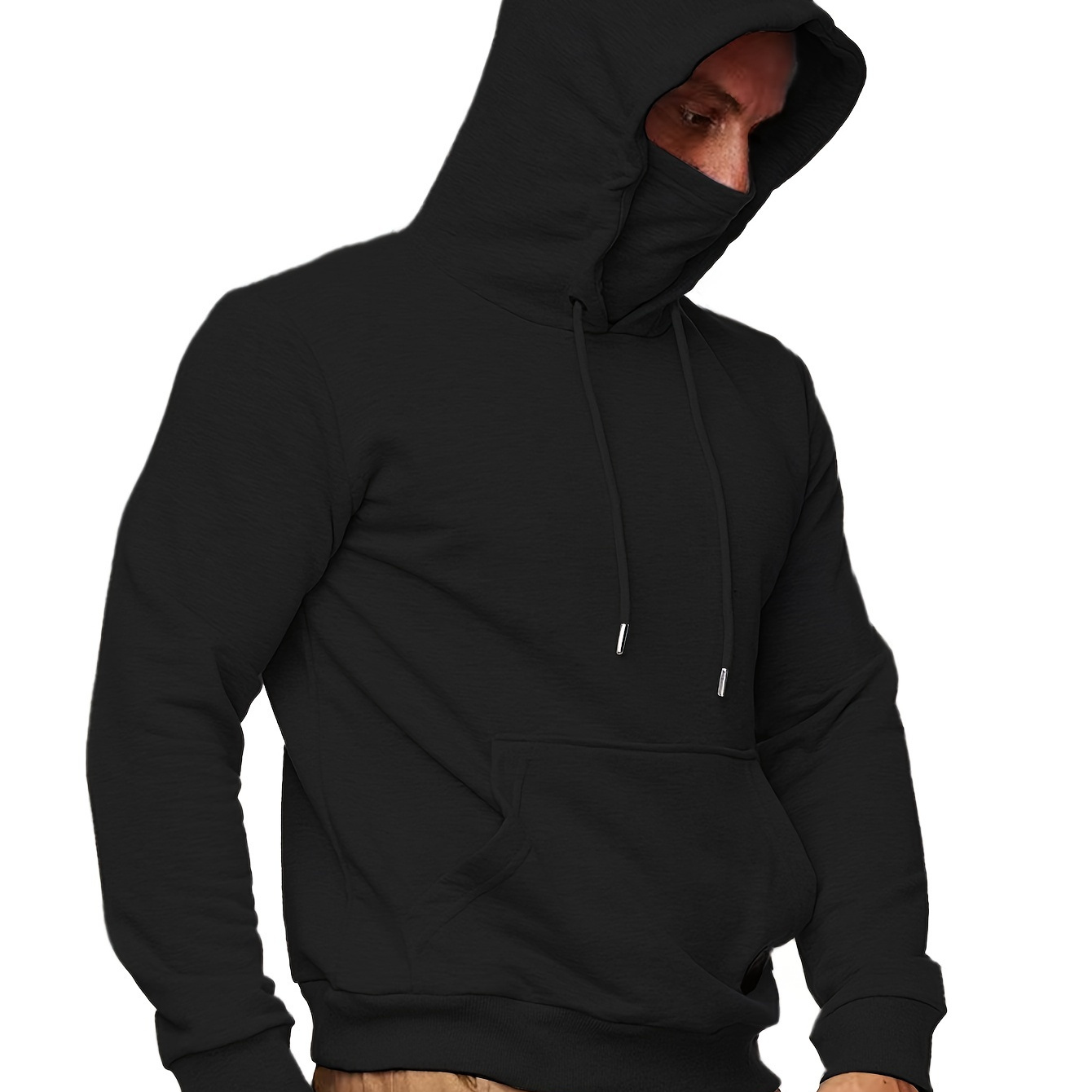 

Men' Hoodie With Kangaroo Pocket, Active Long Sleeve Hooded Sweatshirt For