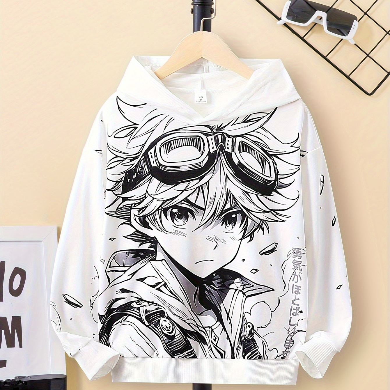 

Cartoon Cool Anime Boy Print Boys Long Sleeve Hoodie, Stay Stylish And Cozy Sweatshirt - Perfect Spring Fall Essential For Your Fashionista!