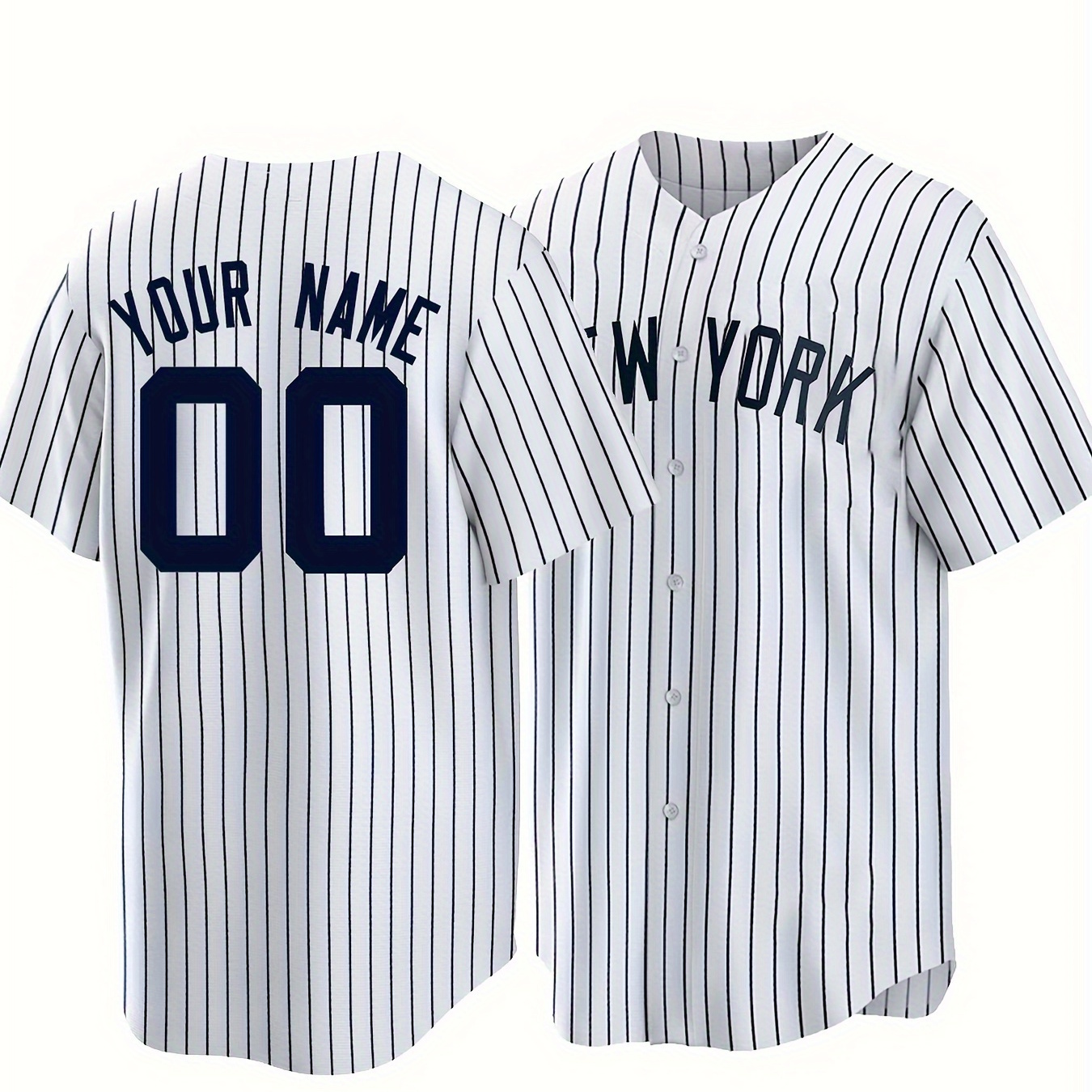 

Customized Name And Number, Men's Striped Baseball Jersey, Outdoor Daily Leisure Sports Shirt
