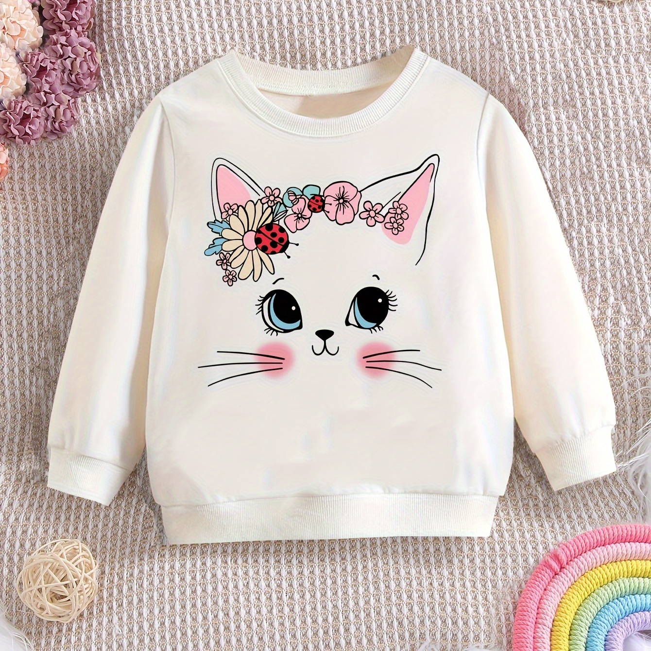 

Milkyship ' Cat Sweatshirt - Polyester, Long Sleeve , & For Fall/ -