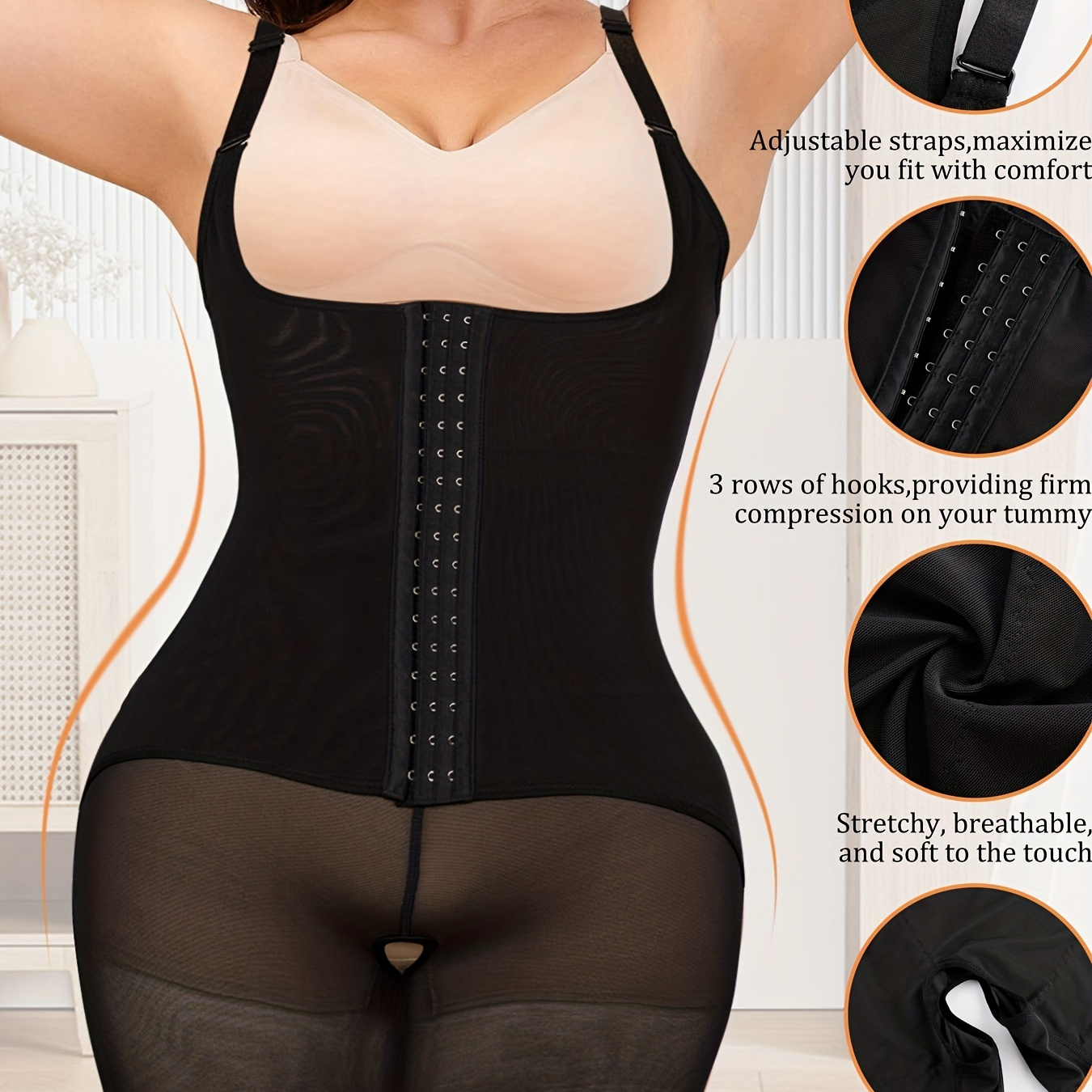 Women's Sexy Shapewear Bodysuit, Plus Size Lace Trim Open Bust Crotchless Tummy  Control Body Shaper, Check Out Today's Deals Now