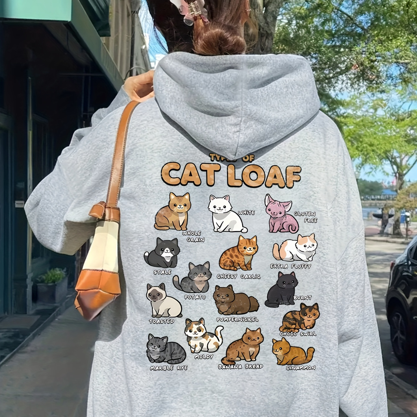 

Plus Size Cat Print Hoodie, Casual Drawstring Hooded Long Sleeve Kangaroo Pocket Sweatshirt For Fall & Winter, Women's Plus Size Clothing