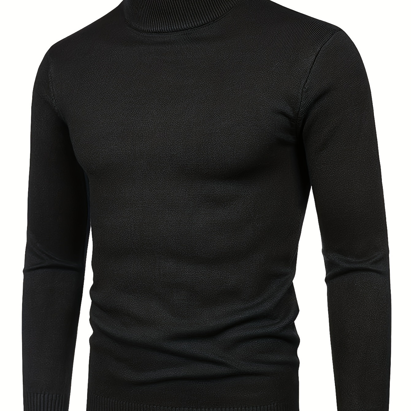 

Men's Slim-fit Stand Collar Knit Sweater - Casual Pullover With Ribbed Detailing, Long Sleeves, Soft Viscose - Winter