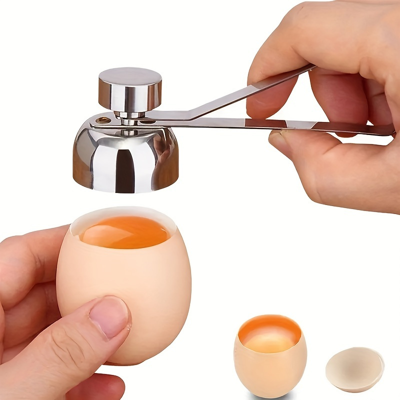 

Effortlessly Open Eggs With This Stainless Steel Egg Topper Cutter - Perfect For Soft & Hard Boiled Eggs!