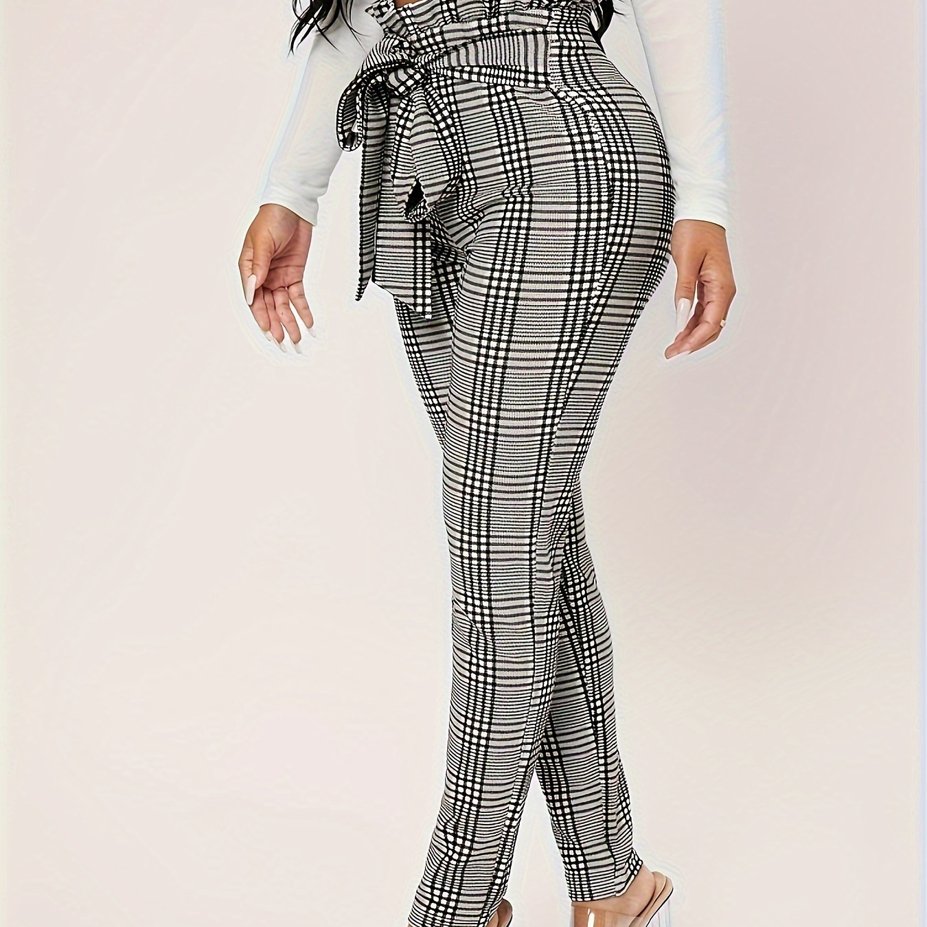 

Pattern Tie Waist Tight Pants, Waist Pants For & Summer, Women's Clothing