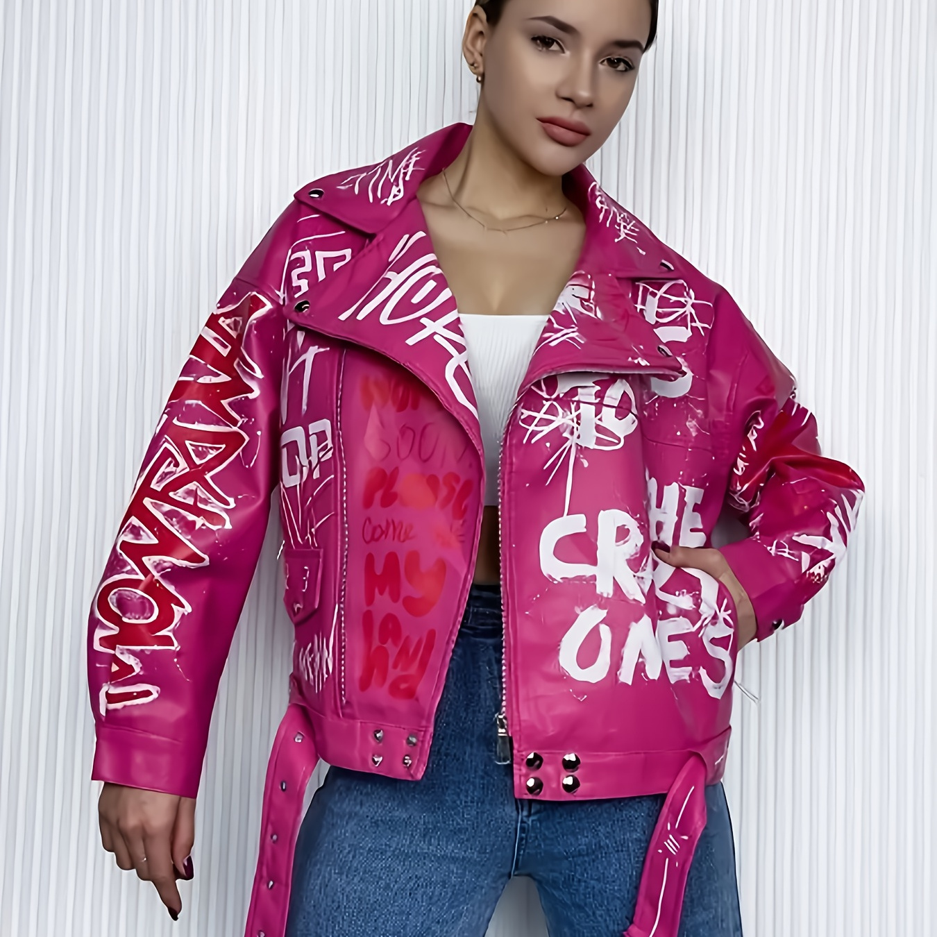 ジャケット・アウター muguet Heart pocket leather jacket PINK ジャケット・アウター muguet Heart pocket leather jacket pink