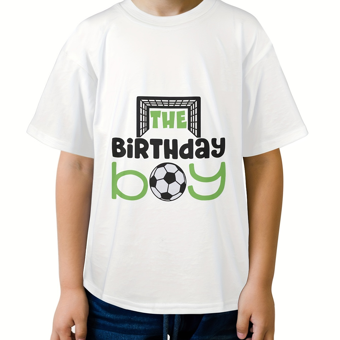 

Summer Boys T-shirt Cotton Football Color Print Casual Short Sleeve Top - Ideal Gift For Birthday