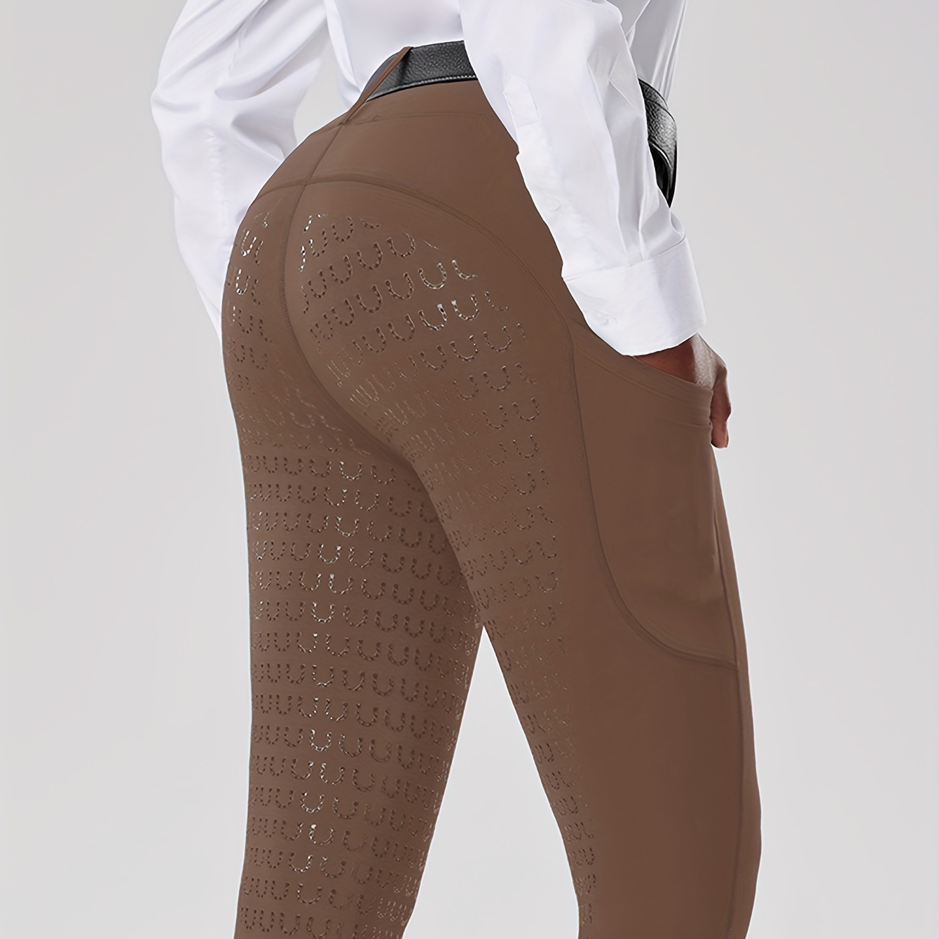 

Women's Riding Breeches, High Waist, Stretchy Fabric, Pockets, Solid Color, For Equestrian Activities