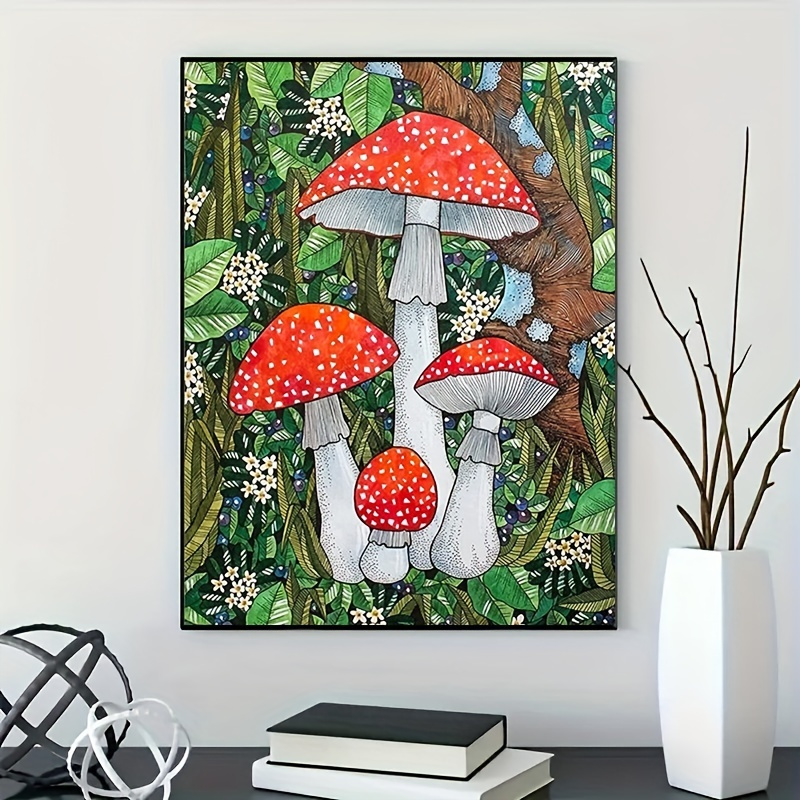  4 Pack Mushroom Diamond Painting Kits for Adults Beginner Kids,  Fantasy Mushroom House Butterfly Diamond Art Paintings Kits, DIY 5D Full  Drill Round Rhinestone Art Crafts for Home Wall Decor 12x16in