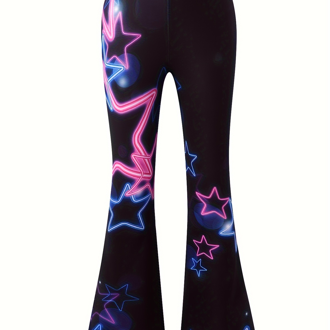 

Tween Girls Fit & Lightweight & Stylish Stars Pattern Flared Pants For Spring & Summer