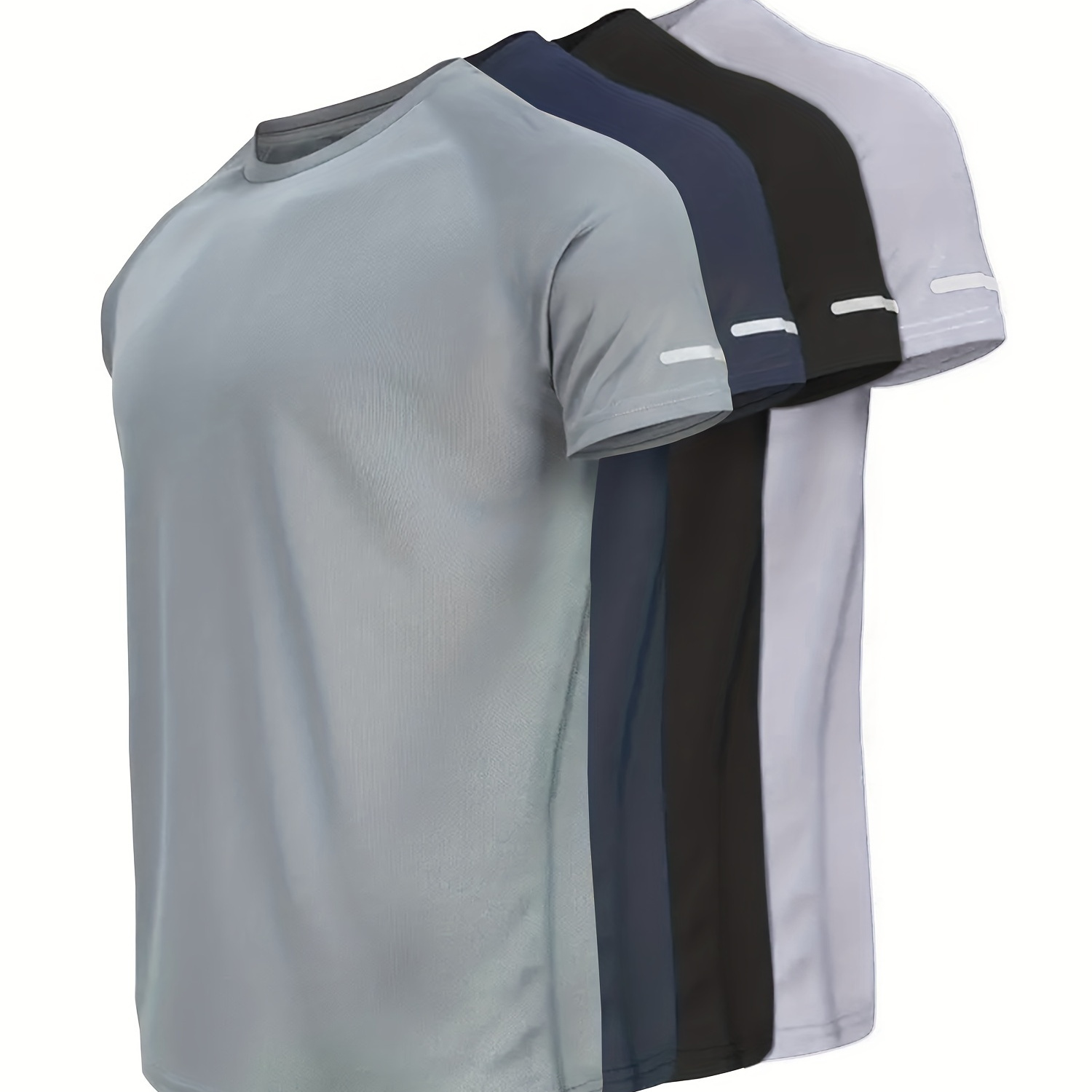 

4pcs, T-shirts Reflective Strips, And Dry Tees, Moisture Wicking For Gym, And Running