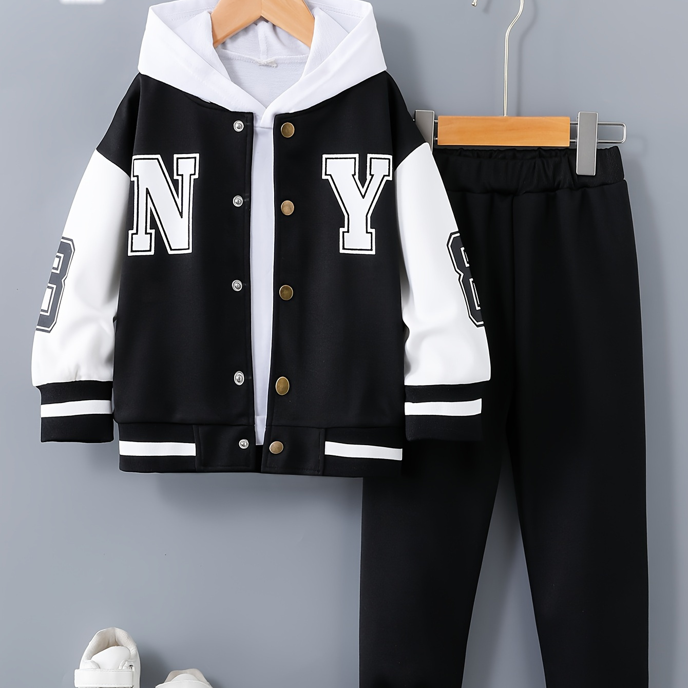 

Ny Hooded & Pants Set, 2- Boys Co Ord Set For Fall &