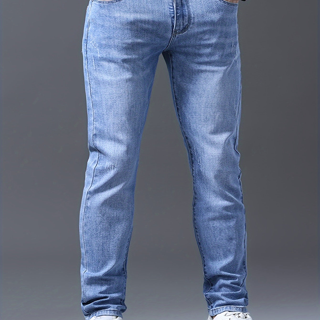 

Men's Casual Slim Fit Denim Jeans, Men's Versatile Street Style Denim Pants For All Seasons