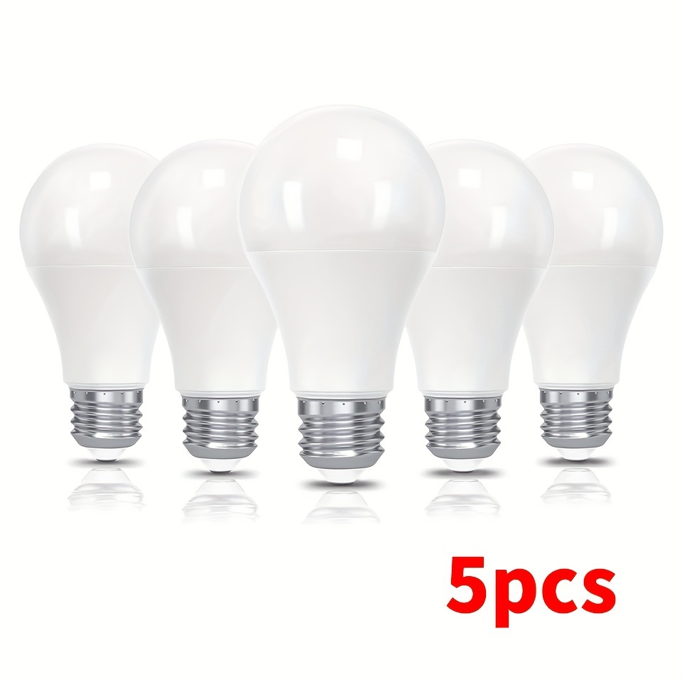 

5pcs E27 12w Led Bulbs, Equivalent To 90w Incandescent Lamps, Cold White 6000k Warm White 3000k, 1200 Lumen Ultra-bright Bulb, Applicable To Living Room, Kitchen, Bedroom And Office