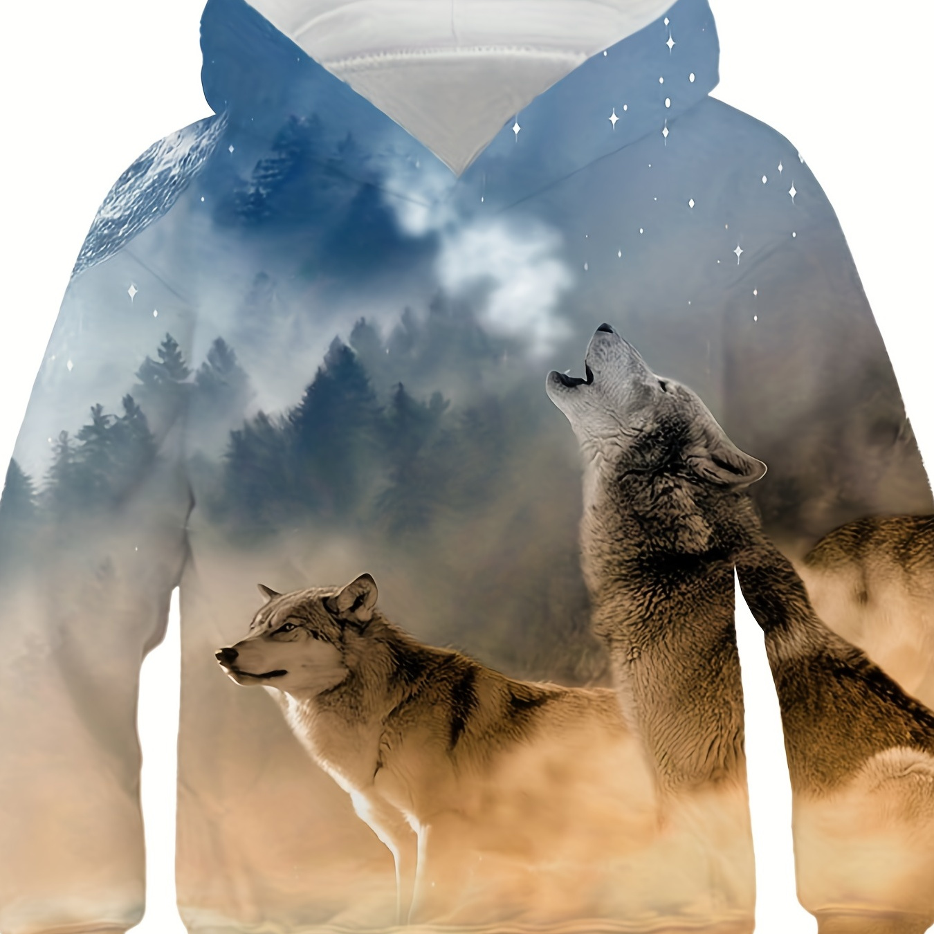 Sudadera Capucha Gr fico Lobo Aullando Ni o Sudadera Capucha