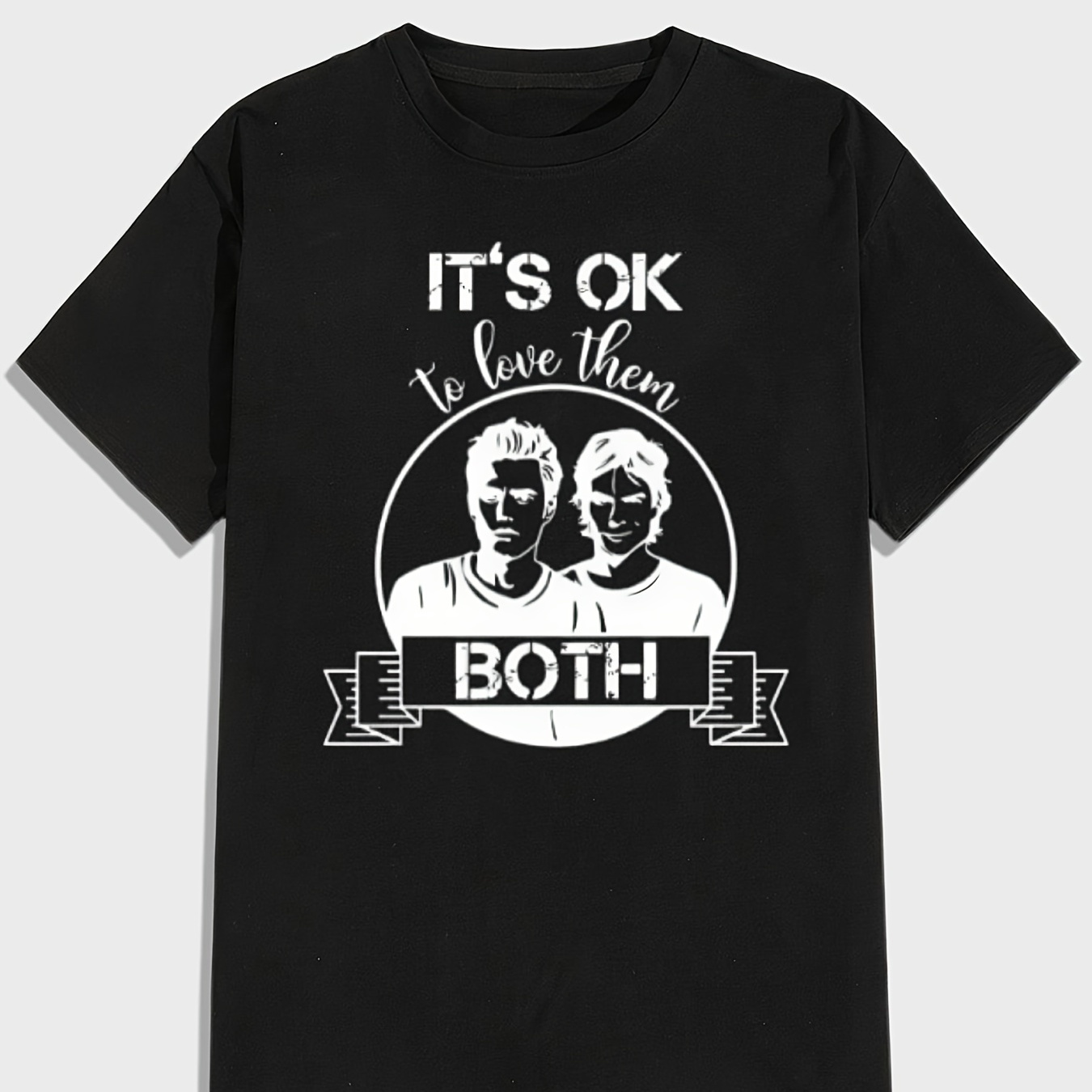 

It's Okay To Love Both Shirt, , , Team T-shirts, Fan Gift, Tvd Fan Tees, Team Brothers, Retro Trendy Premium Cotton Men's T-shirt, Graphic T-shirt, Men's Summer Clothing