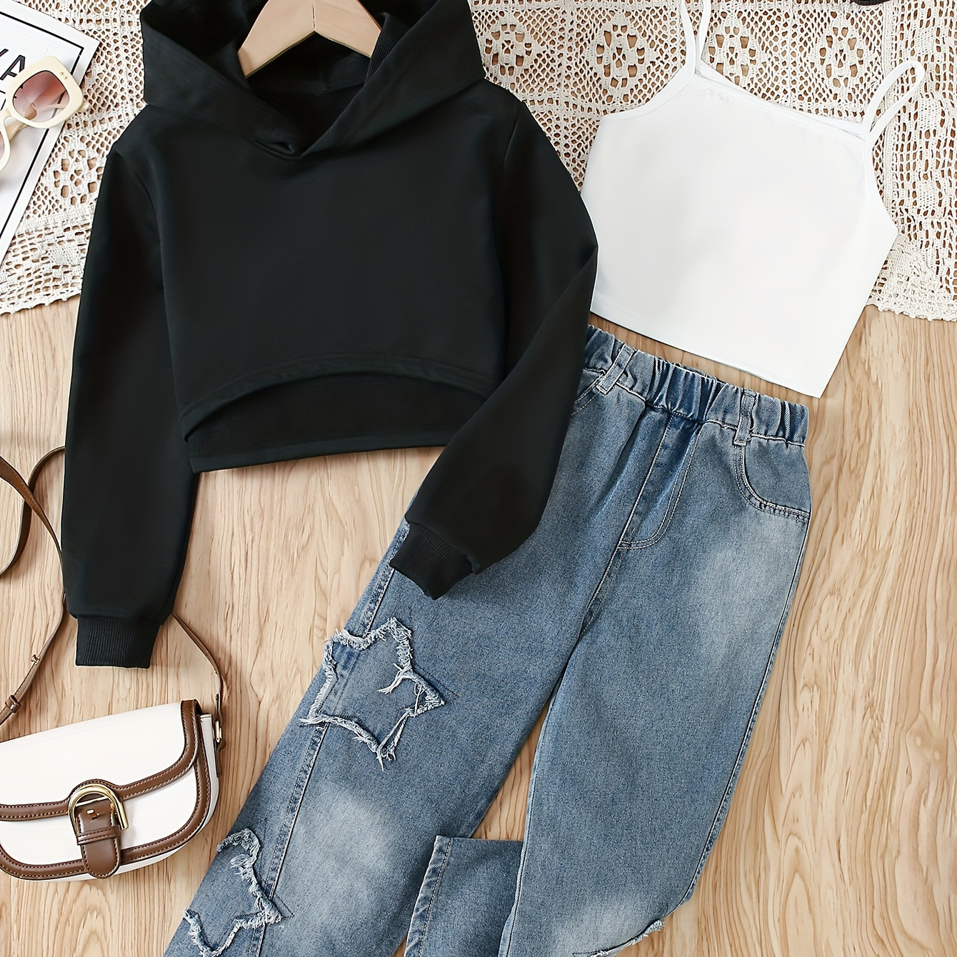 

1 Set, Girl's Long- + Cami Top + - And Streetwear - & Clothes,
