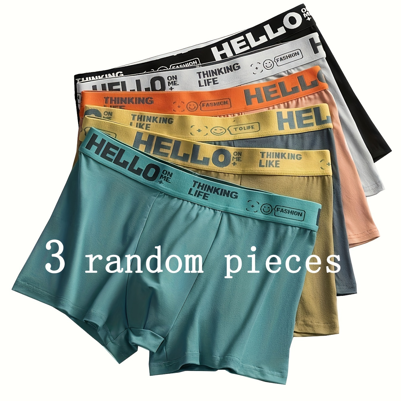 

3/4pcs Random Style Men's Underwear, Breathable Soft Comfy Sports Boxer Briefs Shorts, Youth Men's Underpants