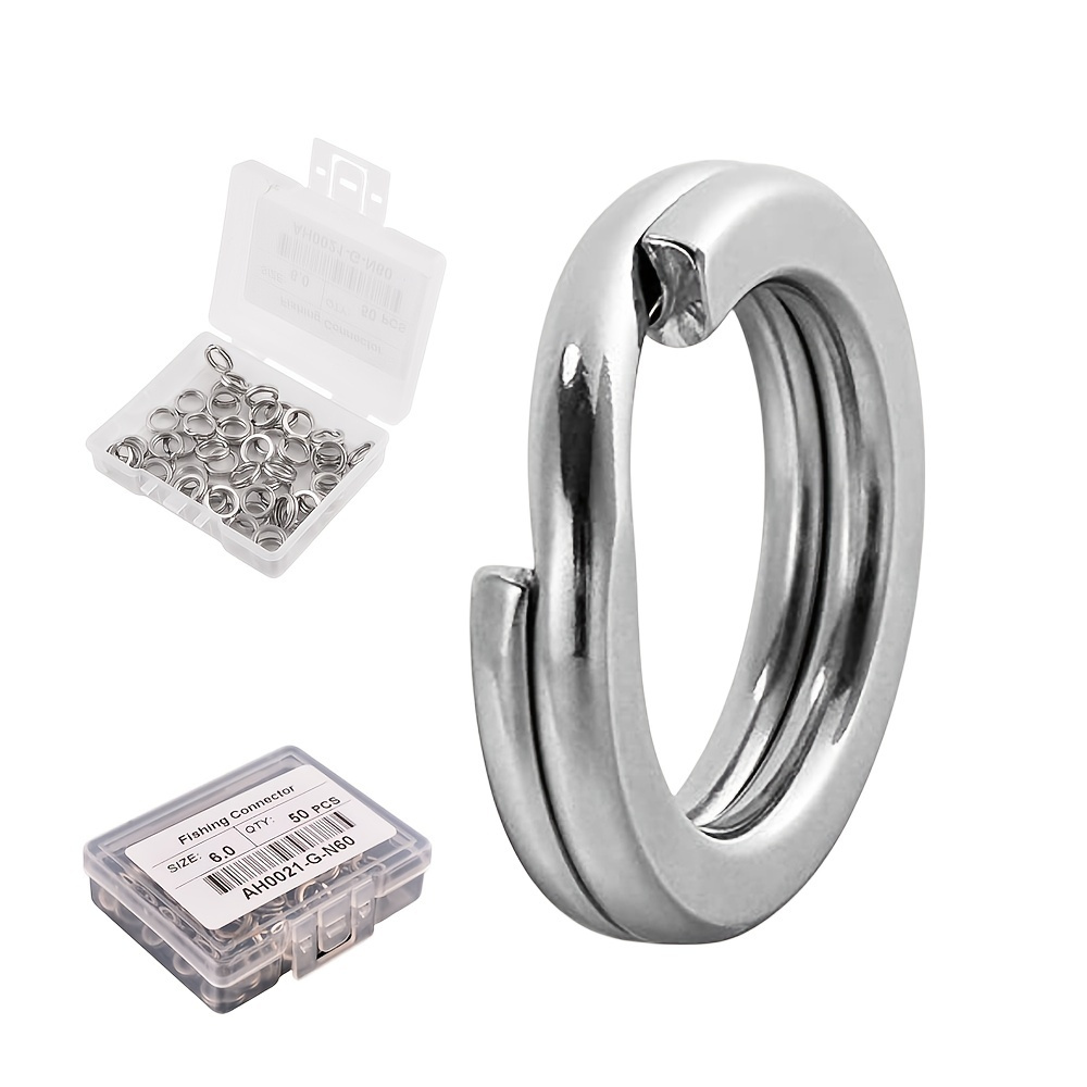 2 Extra Strong Heavy Duty Split Rings Stainless Steel Split Ring High  Strength 38-210LB Fishing Tackle Lure Connector Fishing Jigging