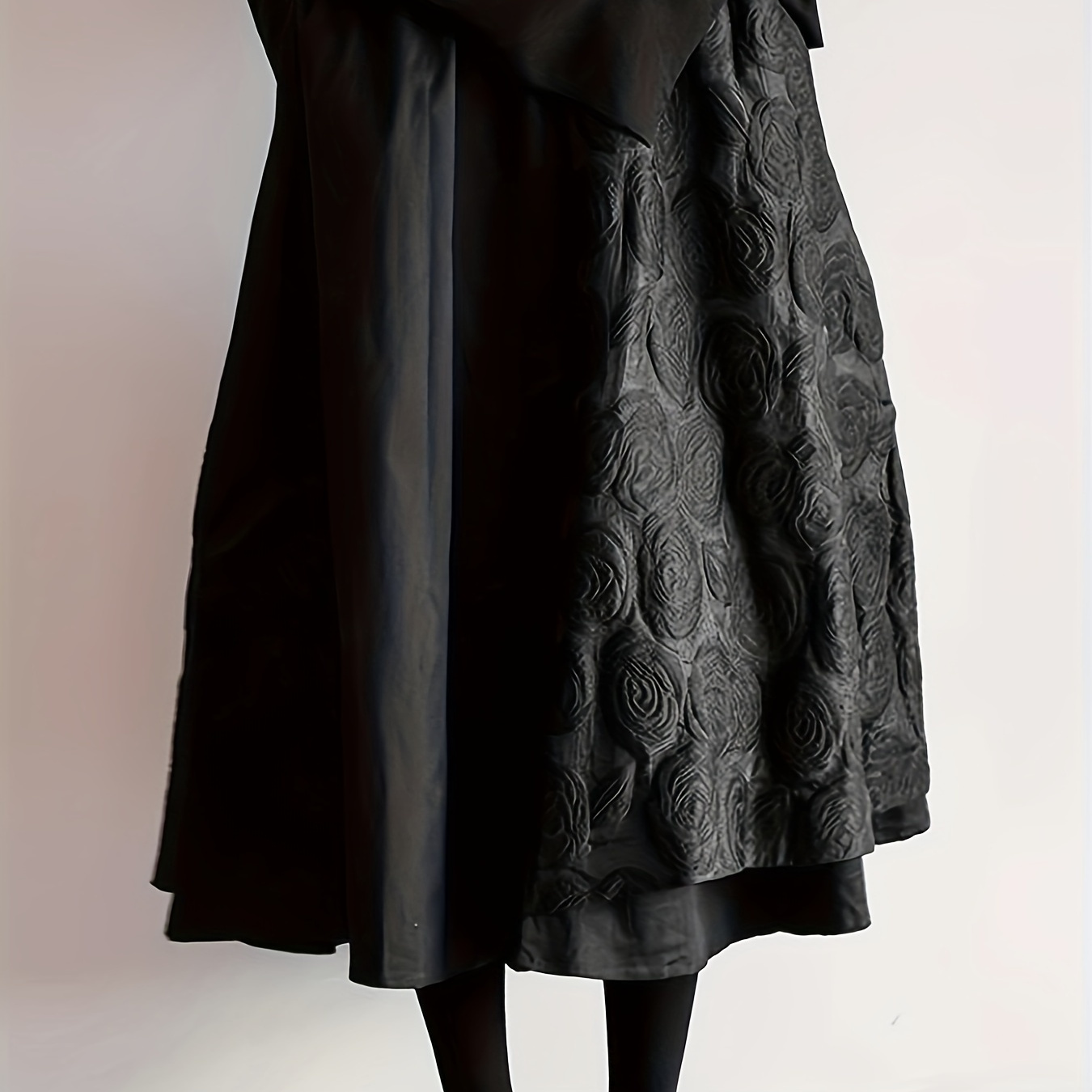 

Elastic Waist Textured Skirt, Casual A-line Skirt For Spring & Summer, Women's Clothing