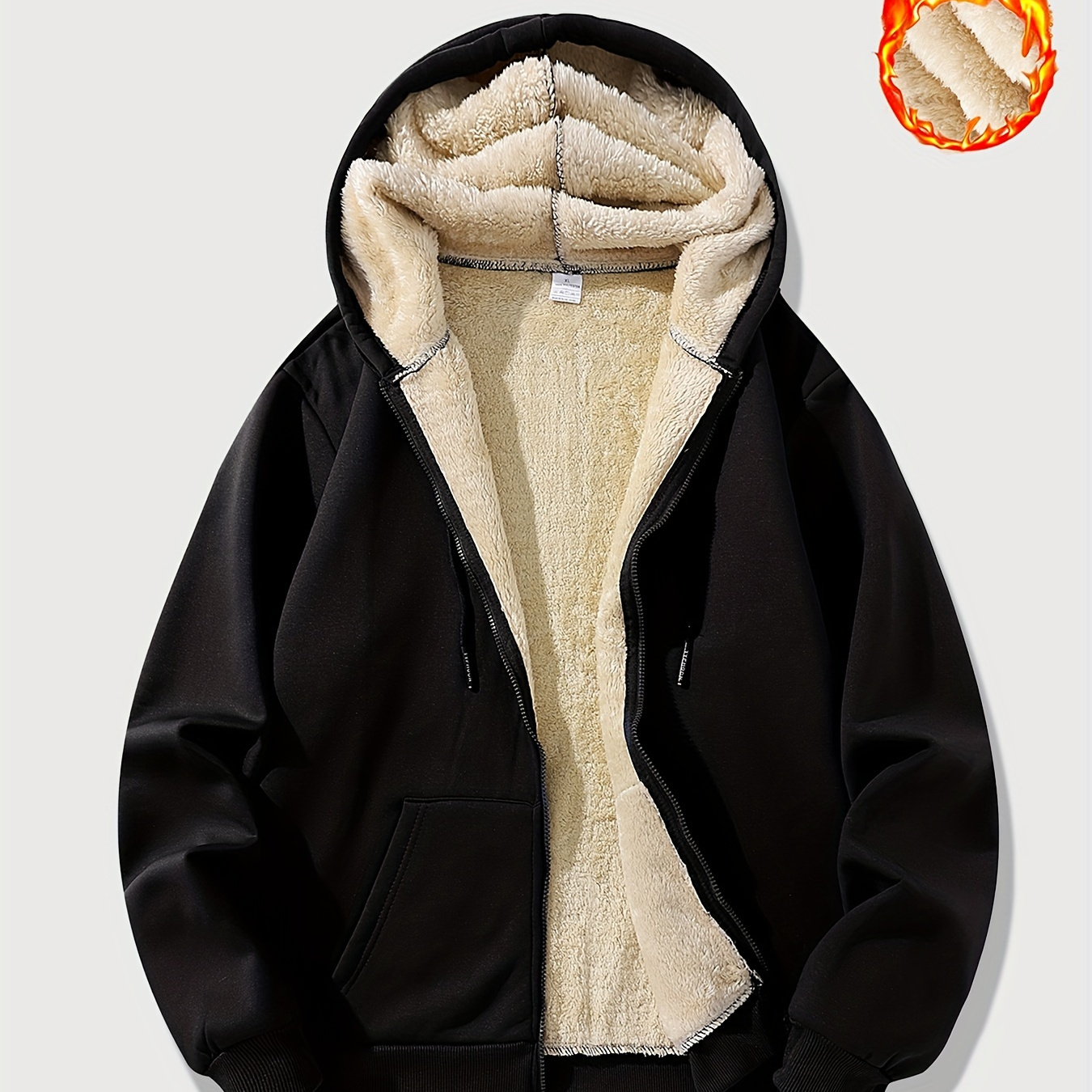 

Fleece-lined Hooded - Windproof, -wrinkle, & Comfortable For / | Drawstring &