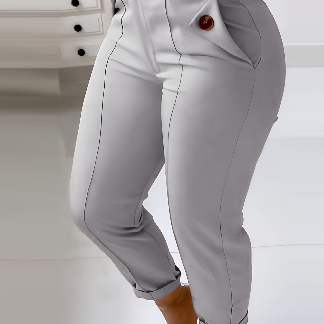 

Women's Fashionable Casual Solid Color Trousers