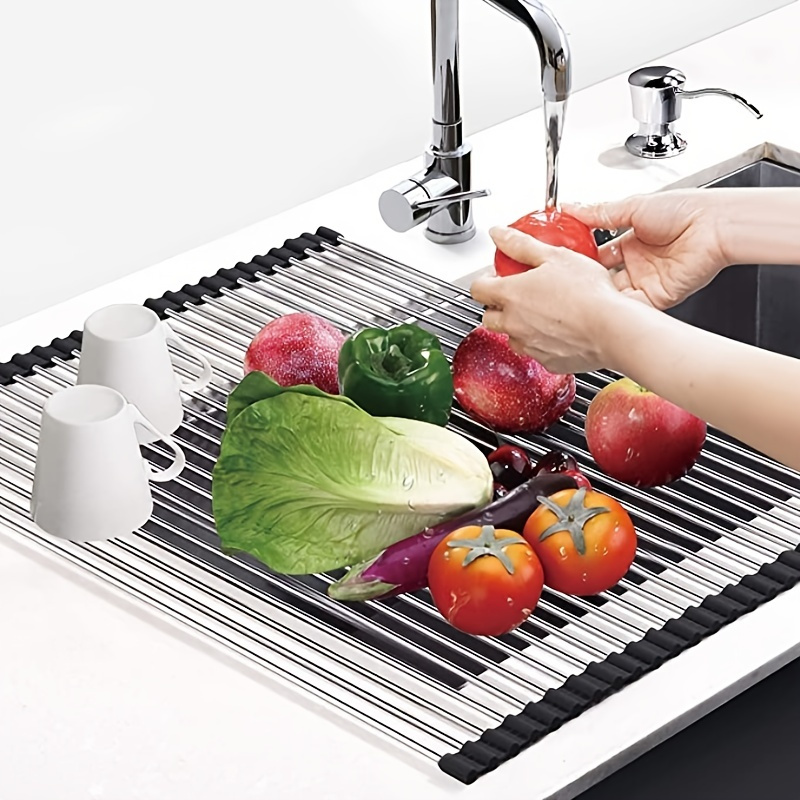 Roll Up Dish Drying Rack Foldable Rolling Dish Drainer Over - Temu