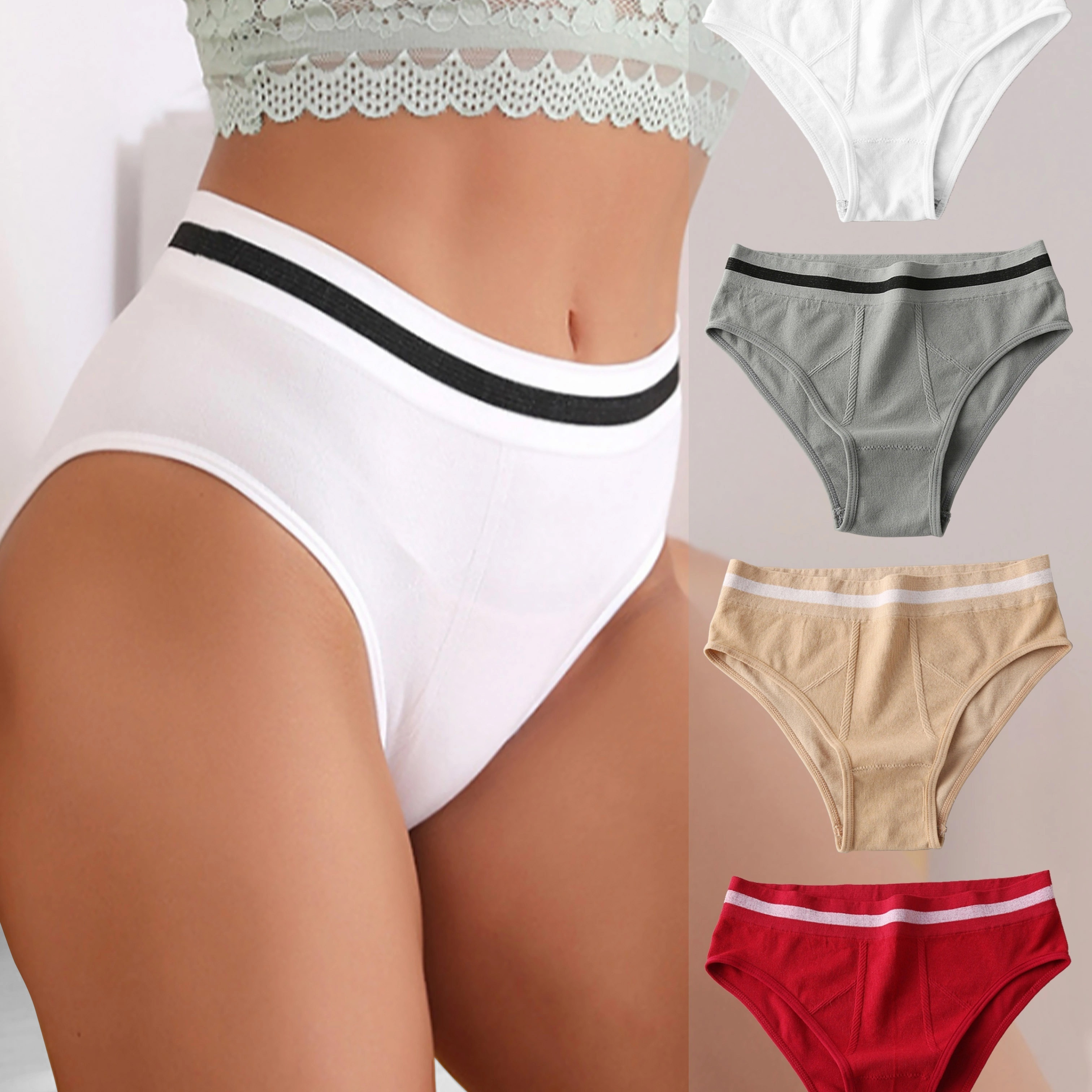 Colorblock Briefs Comfy Breathable Stretchy Intimates - Temu