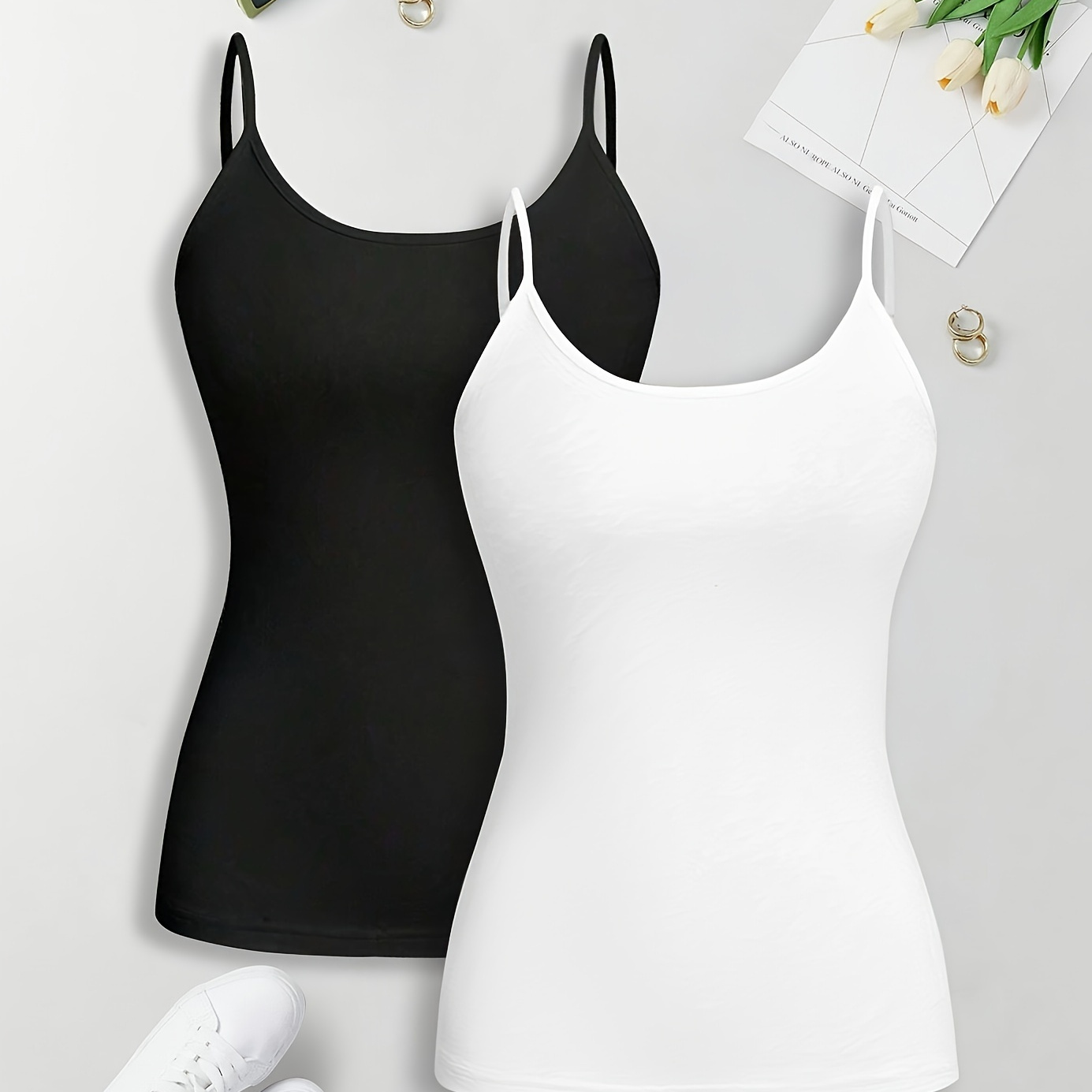 

2- Women's Tank Tops, Plus Size Camisole , Layering For /summer/