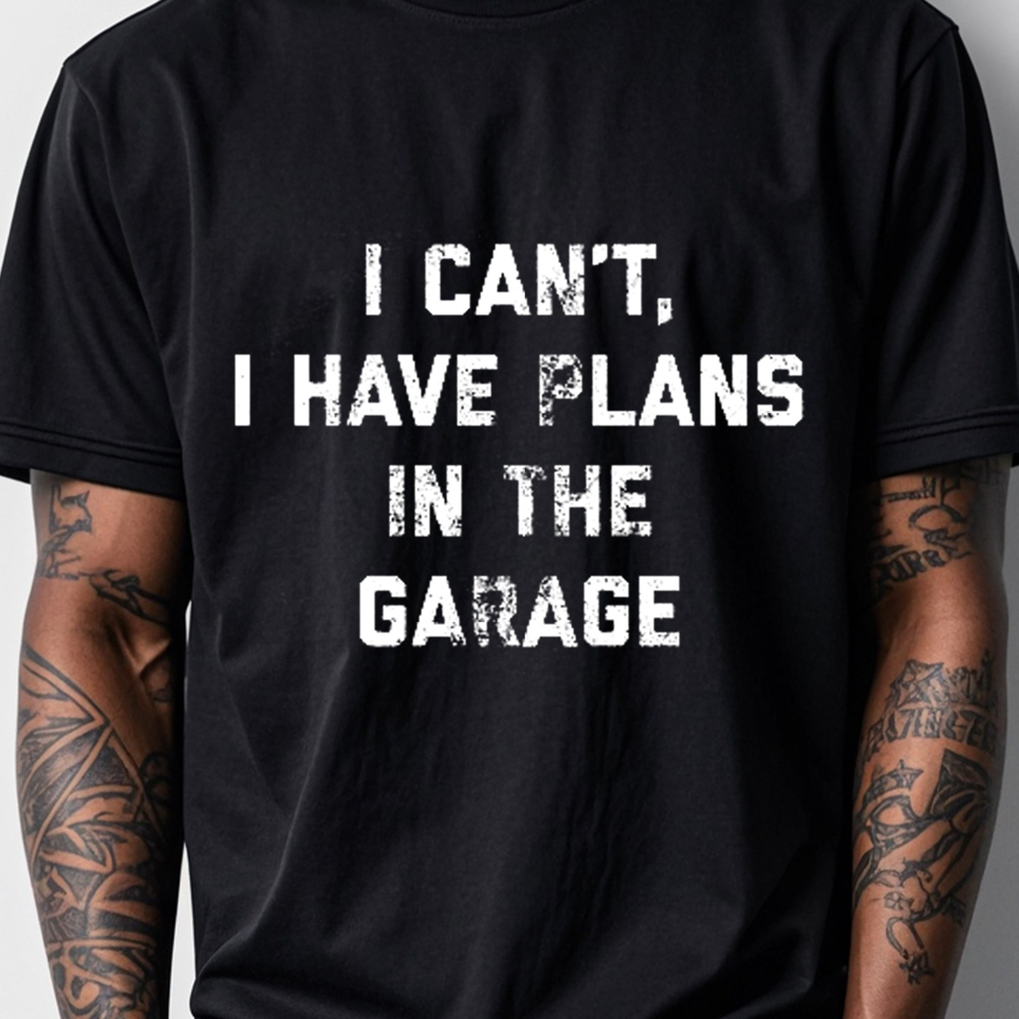 

I I Have Plans In Men's T-shirts Crew Neck Casual Funny Soft 100% Cotton Moisture-wicking Gym-friendly Breathable Casual T-shirt