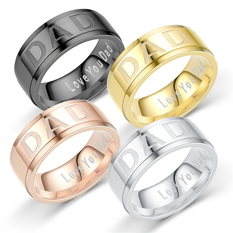 Titanium dad ring sale